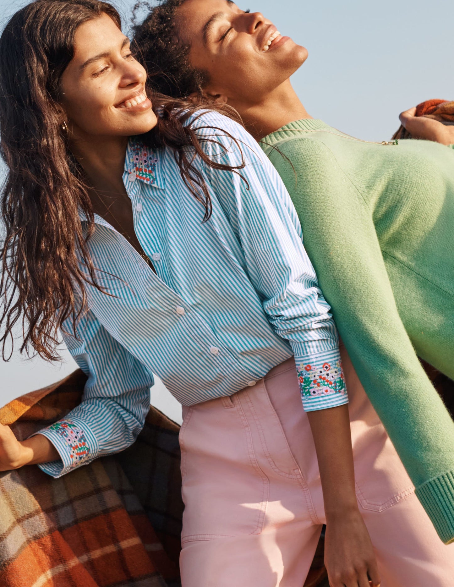 Agnes Oversized Shirt-Fine Blue Ticking Stripe