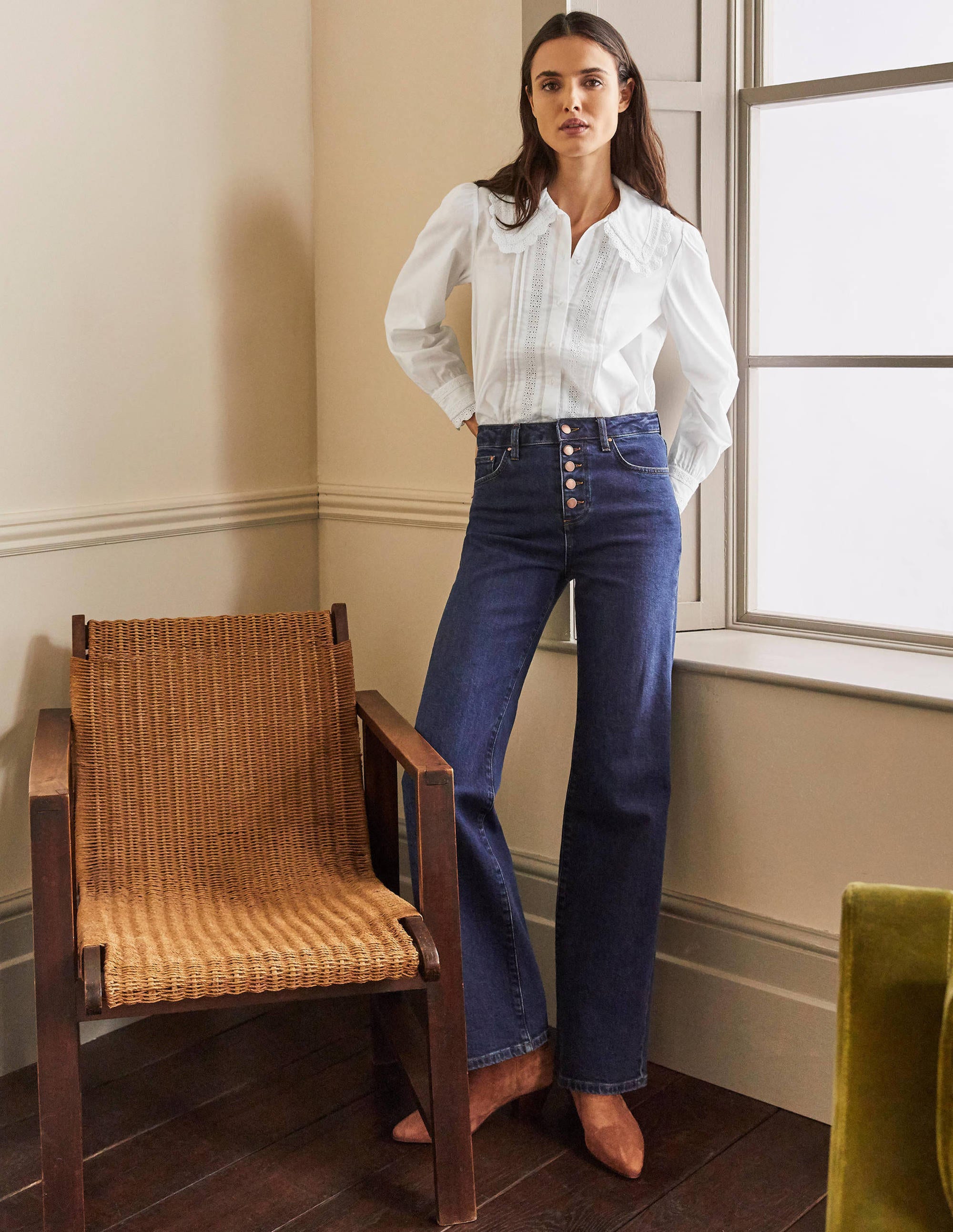 Clare Broderie Shirt-White - Image 4