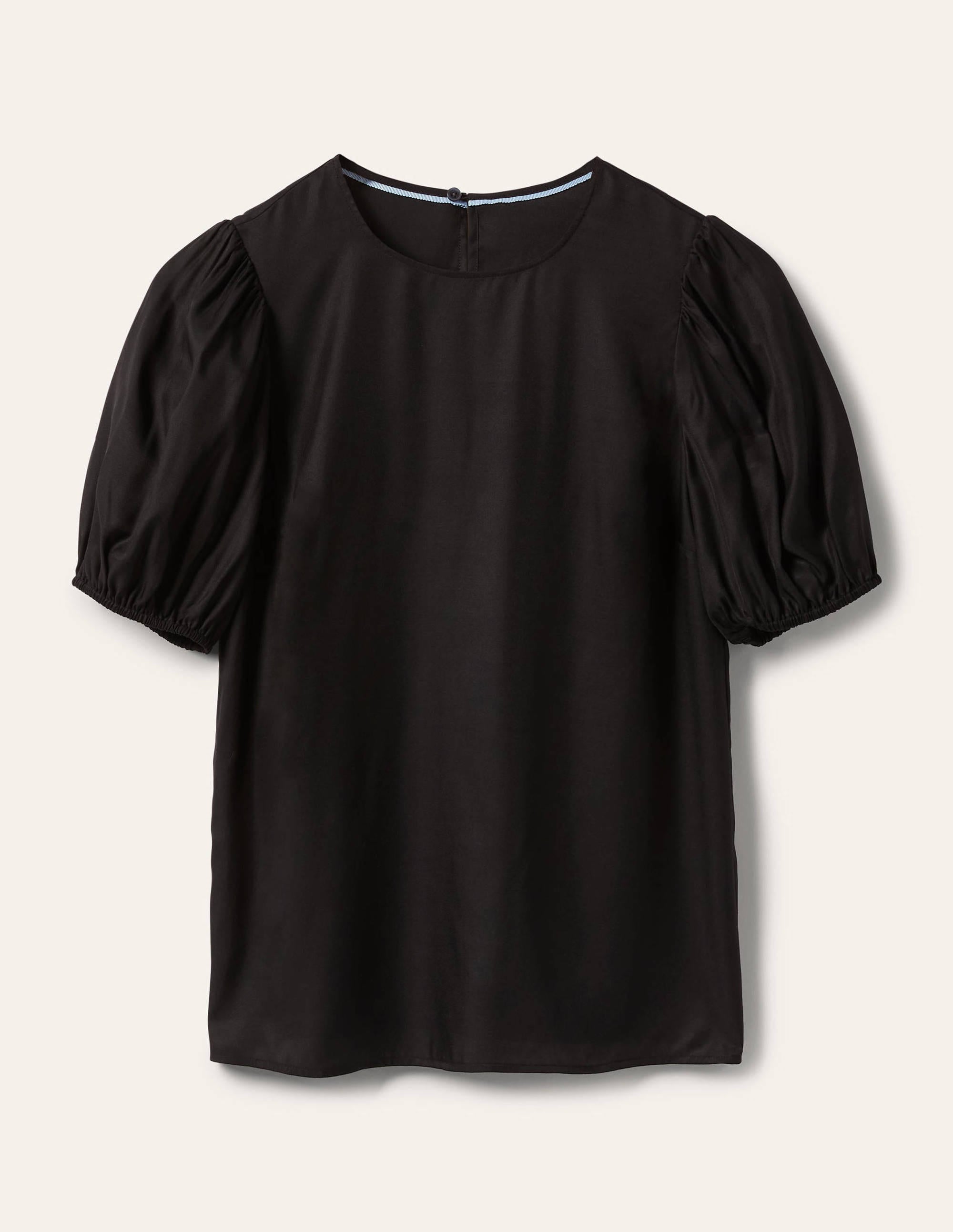 Adriana Puff Sleeve Top-Black - Image 5