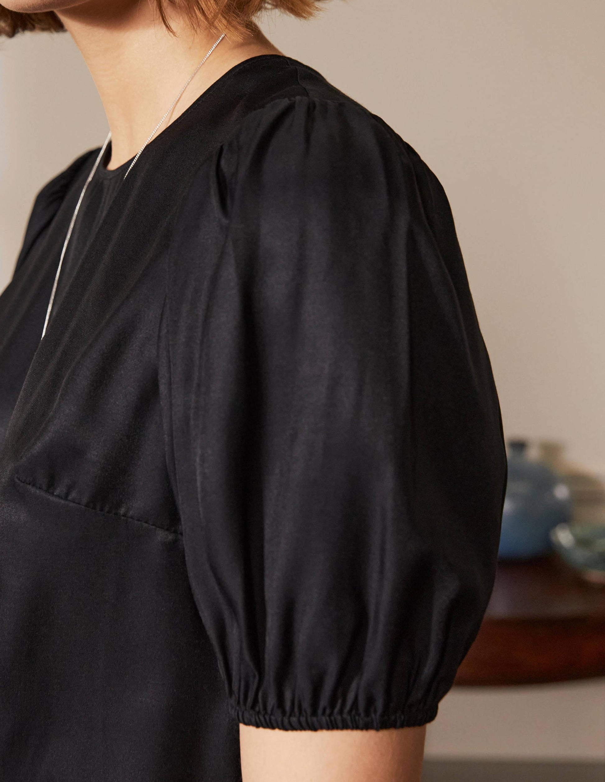 Adriana Puff Sleeve Top-Black-2