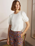 Adriana Puff Sleeve Top-Ivory