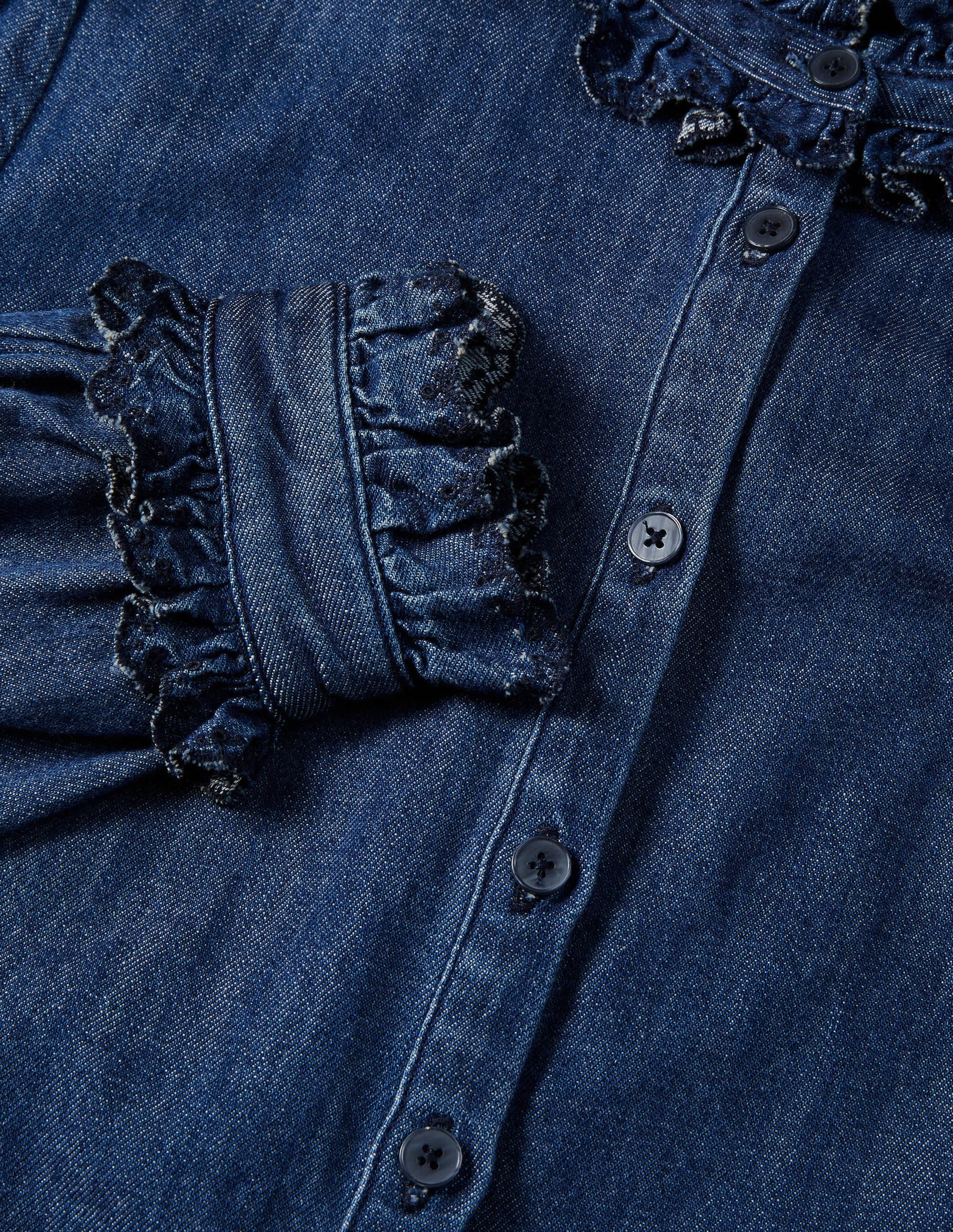 Eliza Broderie Shirt-Mid Vintage Denim - Image 7