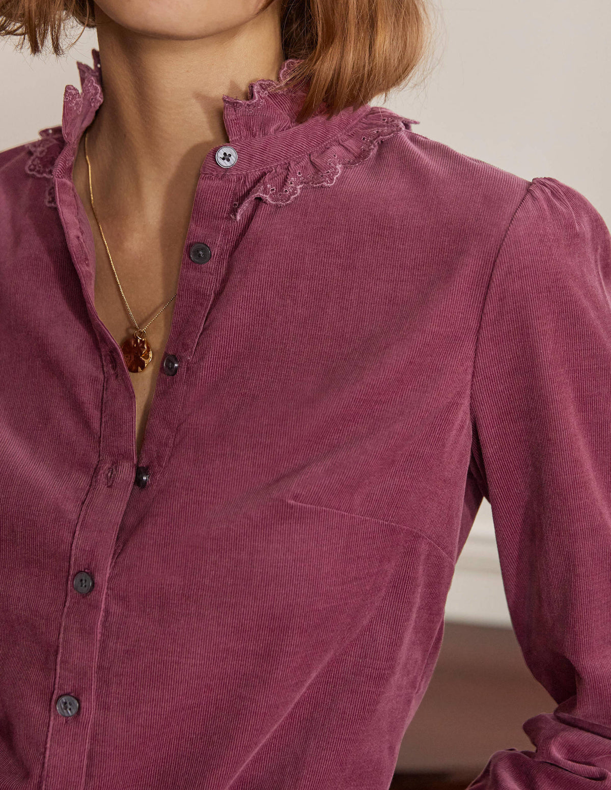 Eliza Broderie Shirt-Figgy Pudding-1