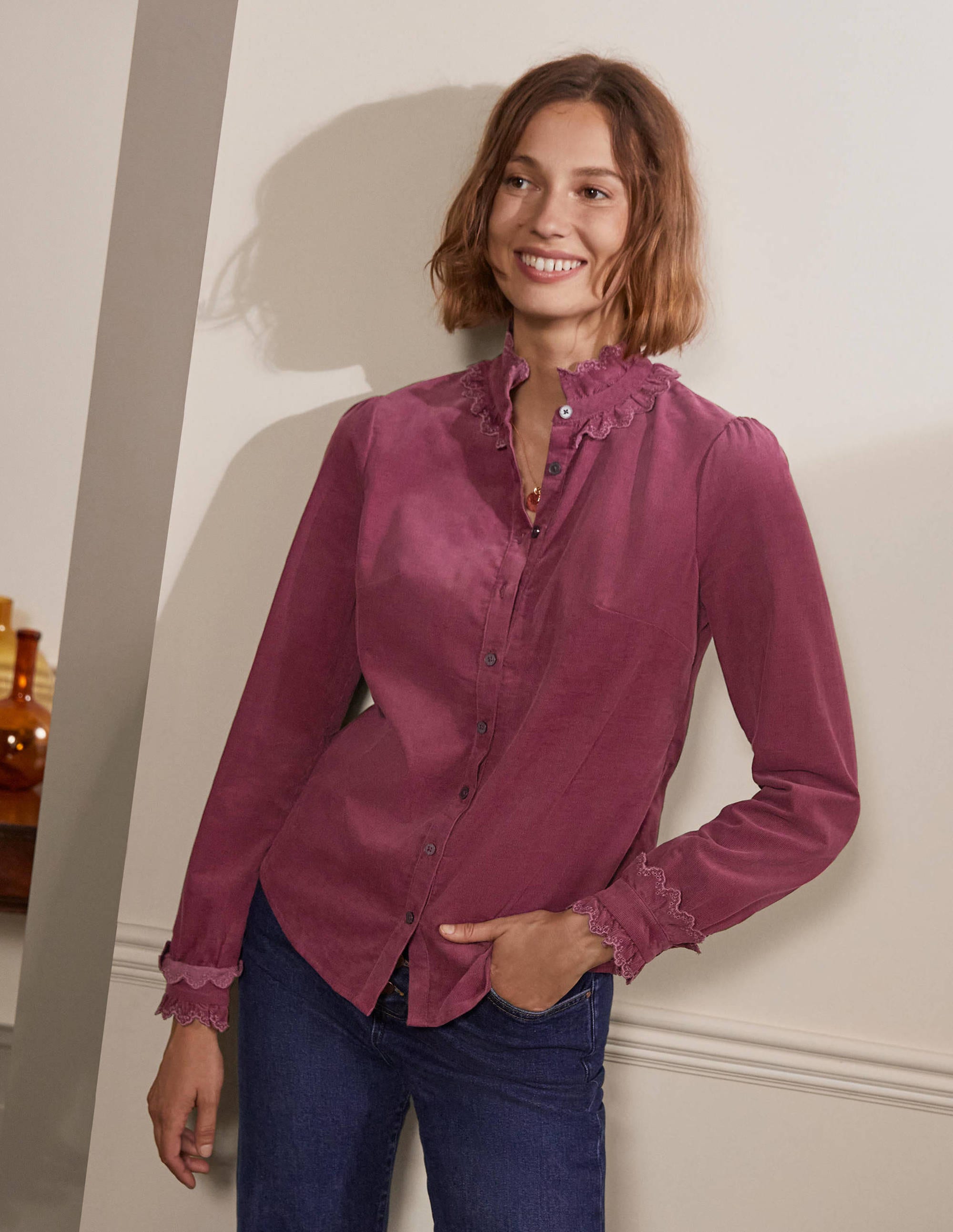 Eliza Broderie Shirt-Figgy Pudding - Image 3