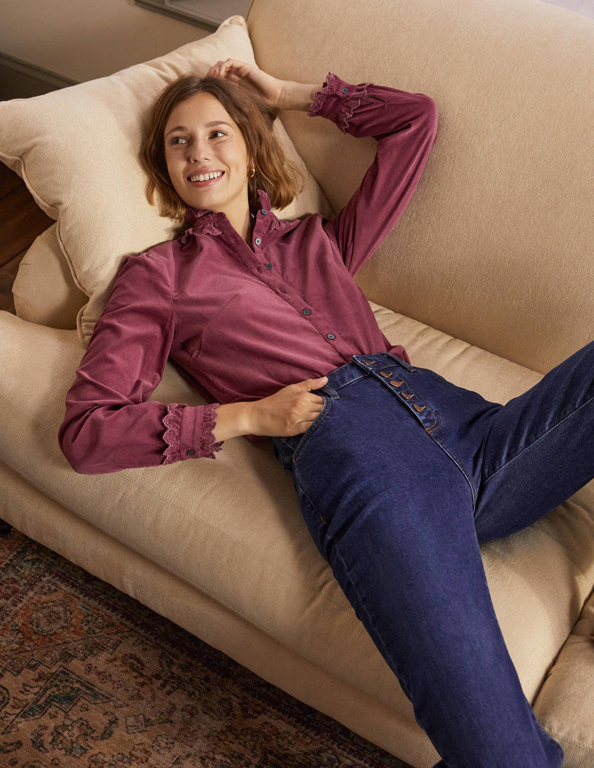 Eliza Broderie Shirt-Figgy Pudding - Image 4