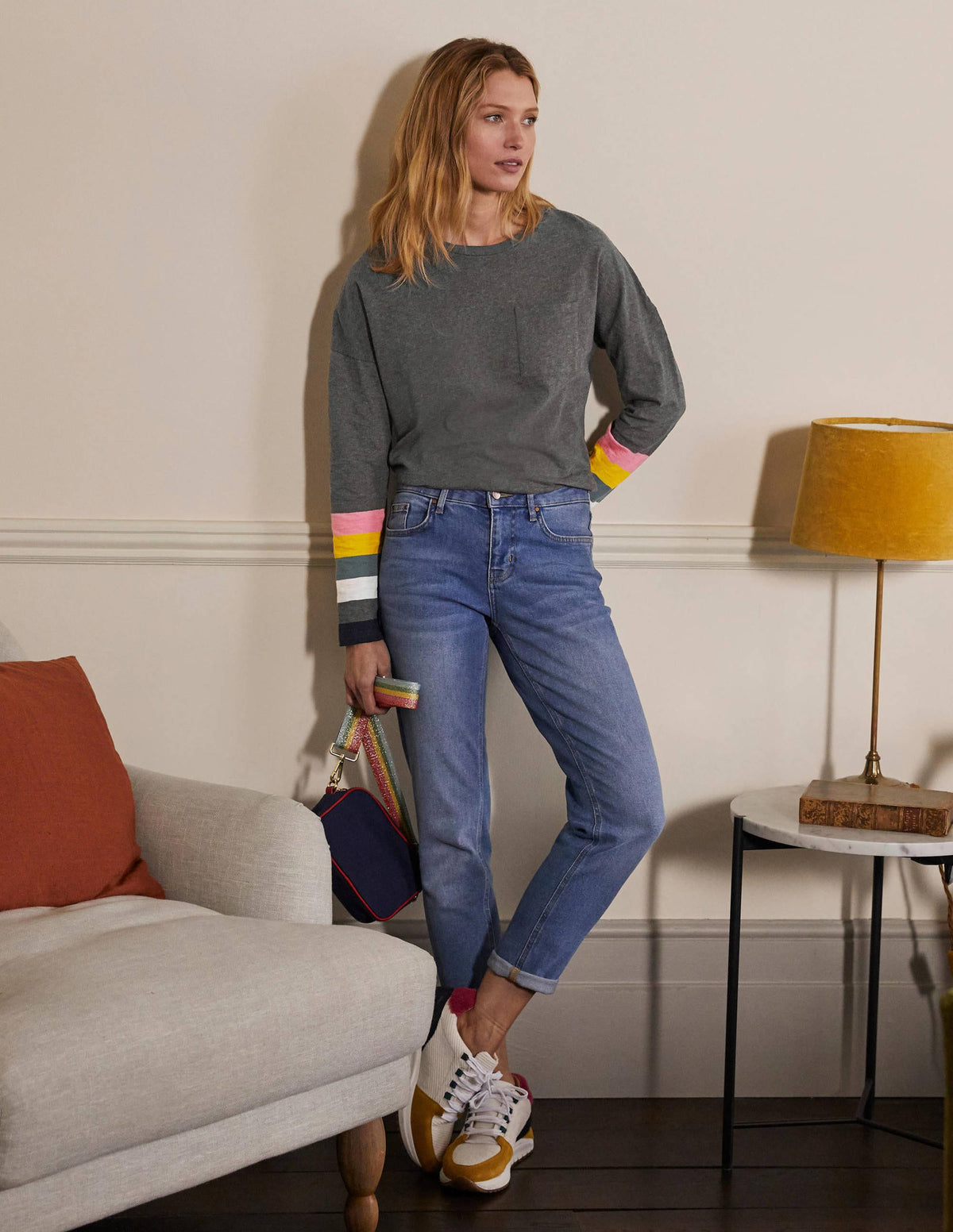 Boxy Jersey Tee-Charcoal Cuff-3