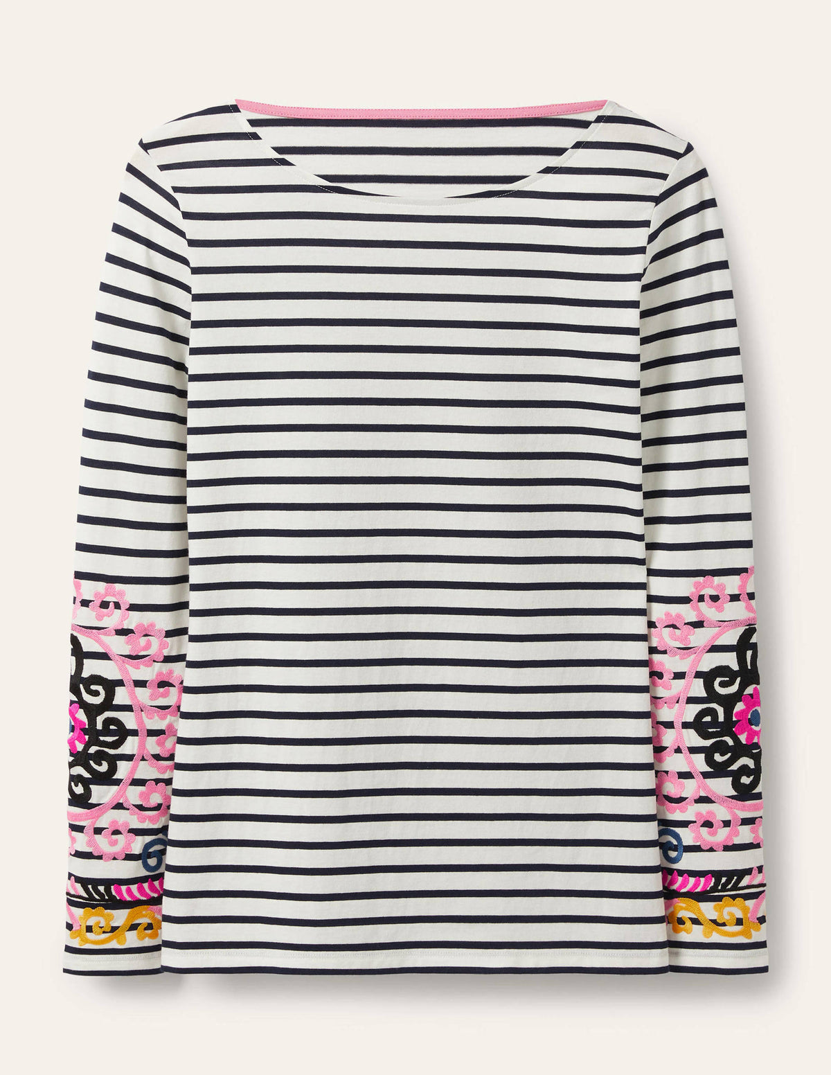 Statement Breton-Ivory/ Navy Embroidered - Image 5