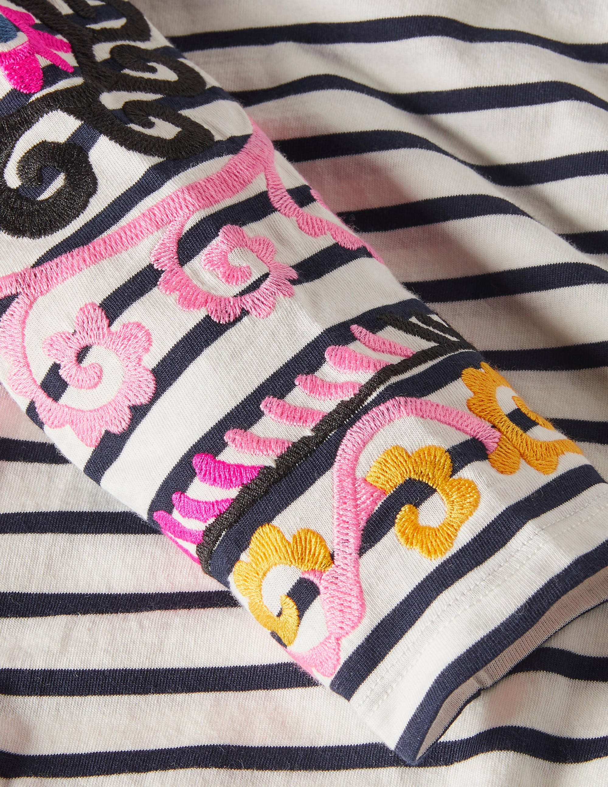 Statement Breton-Ivory/ Navy Embroidered - Image 6