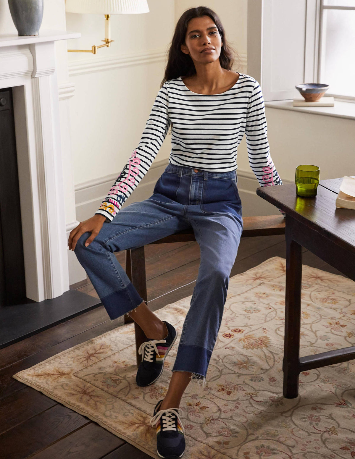 Statement Breton-Ivory/ Navy Embroidered-3