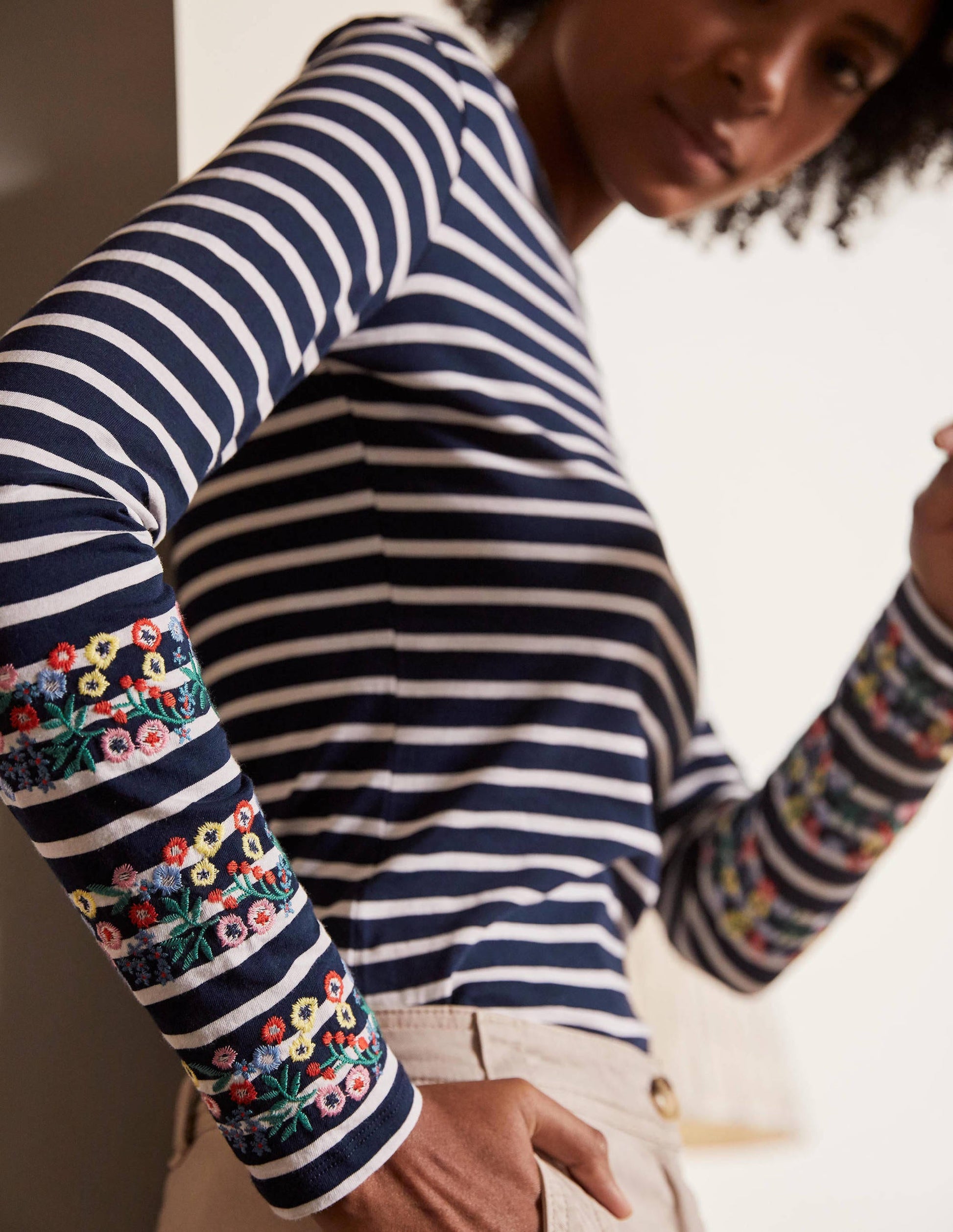 Statement Breton-Navy/ Ivory Embroidered-2