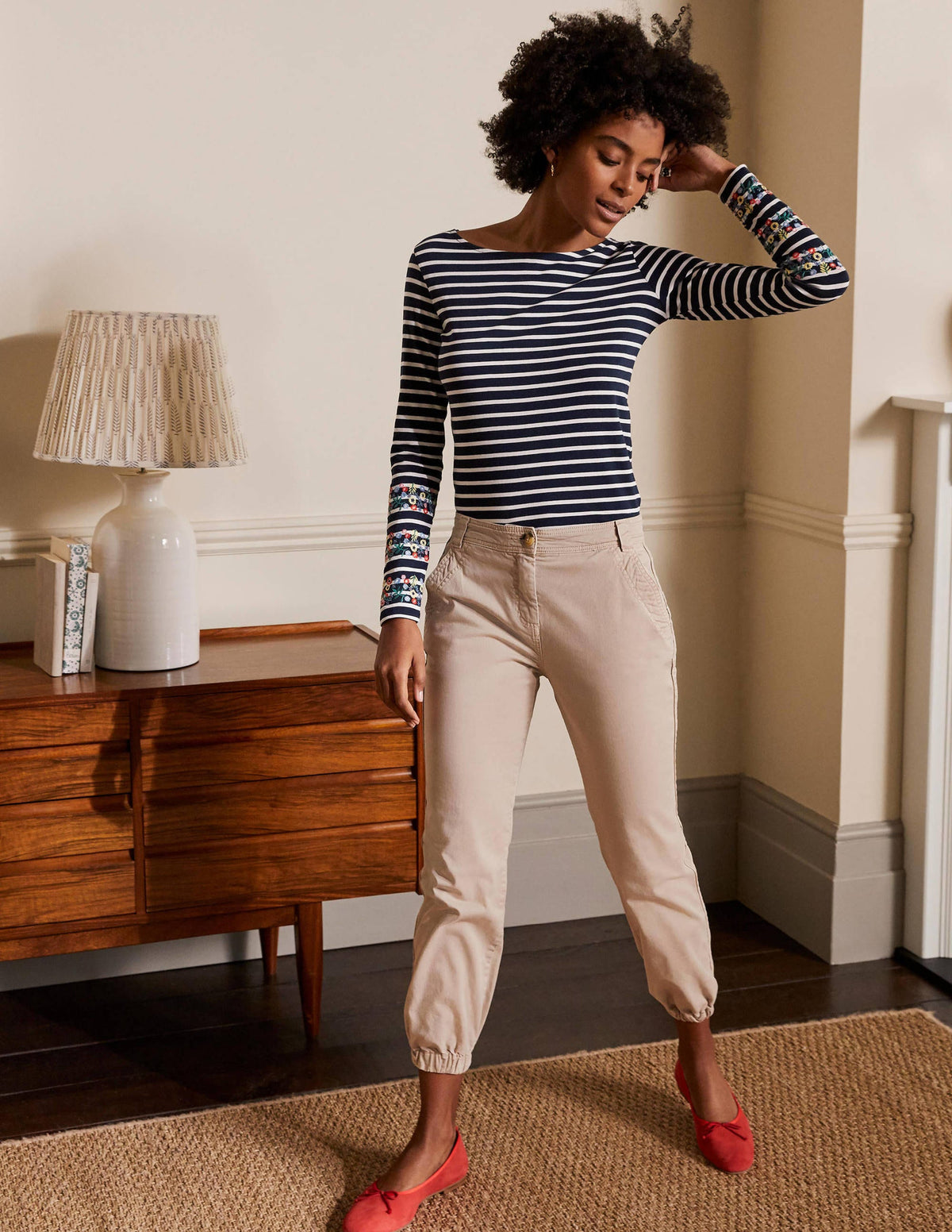 Statement Breton-Navy/ Ivory Embroidered - Image 4