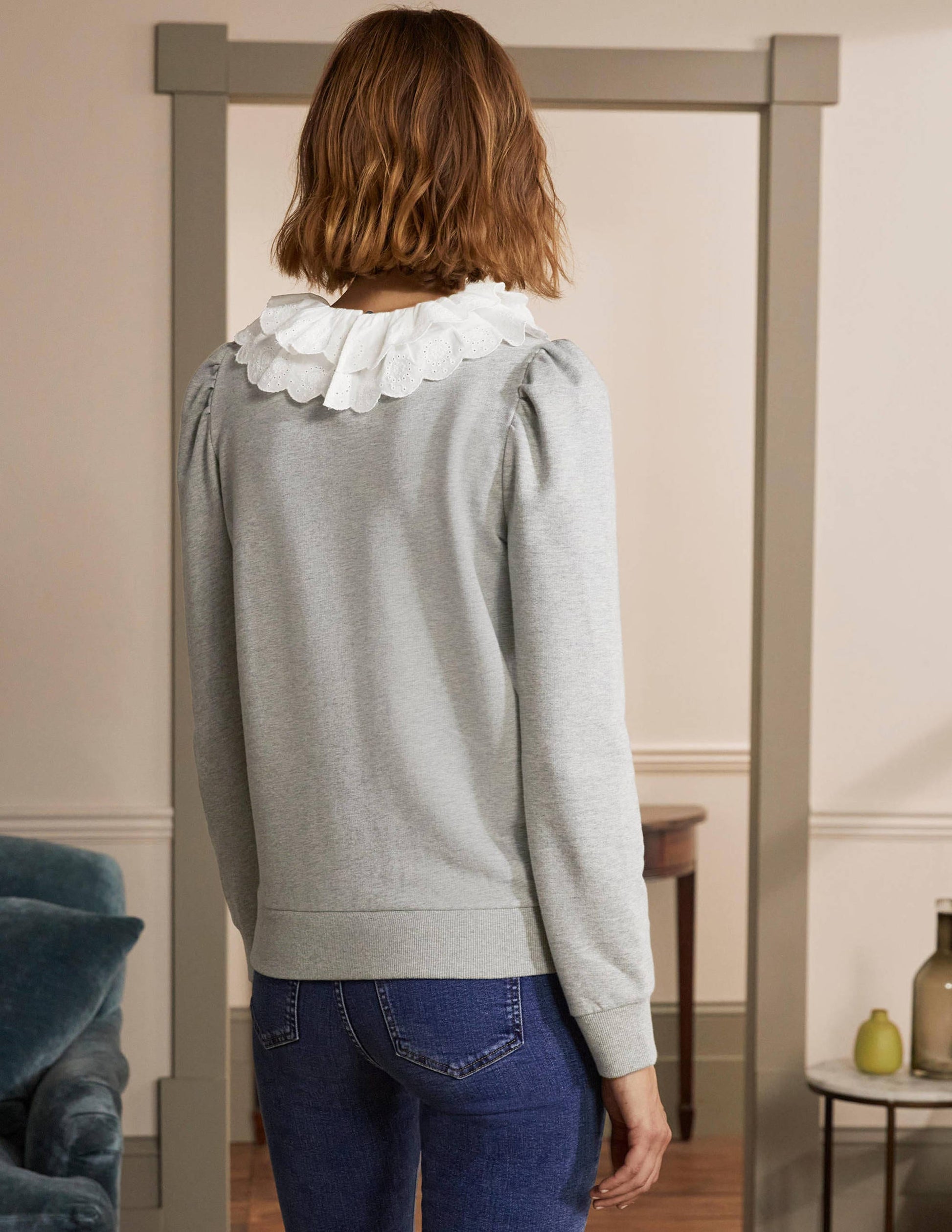 Hattie Collar Sweatshirt-Grey Marl-2