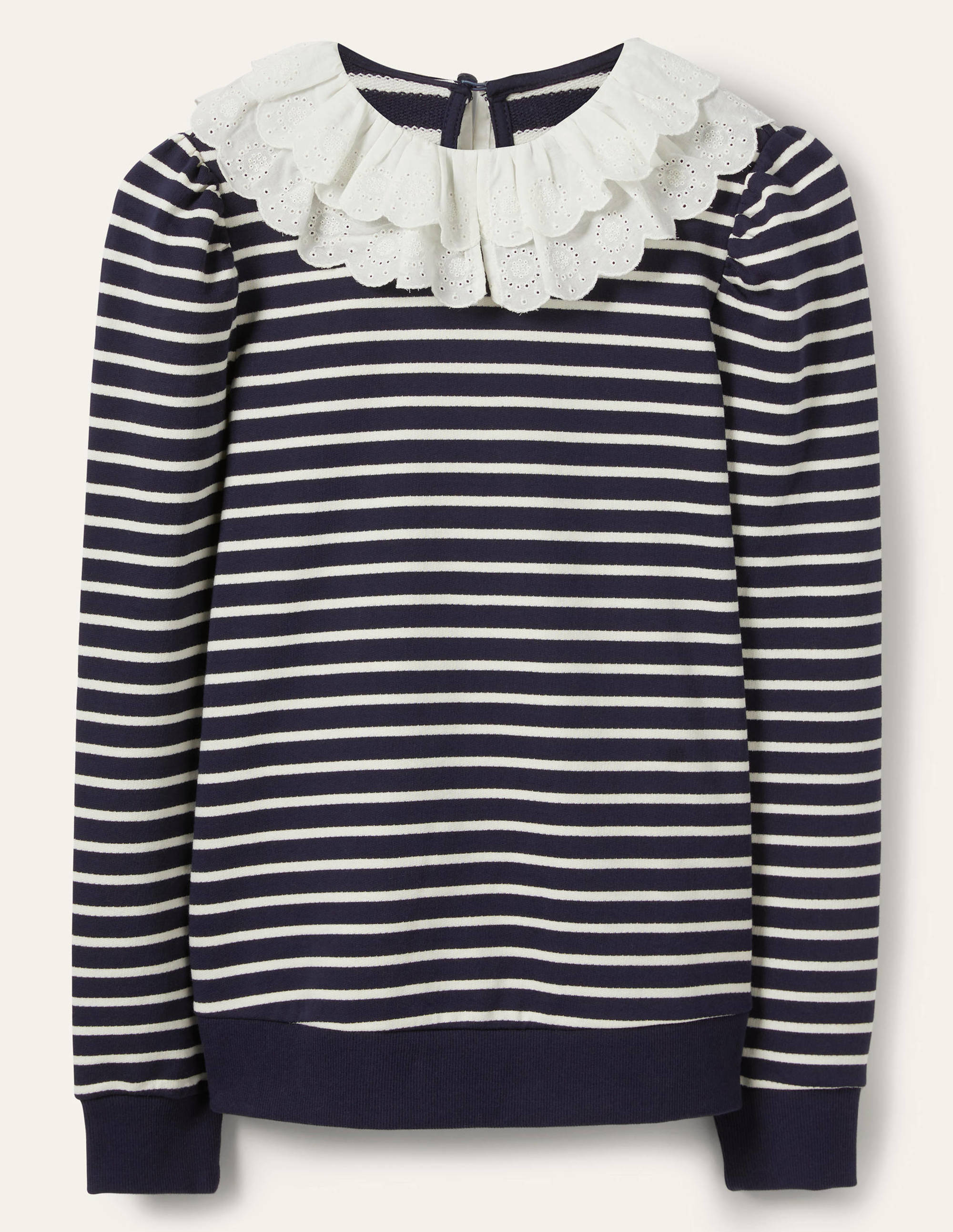 Hattie Collar Sweatshirt-Navy/ Ivory - Image 6