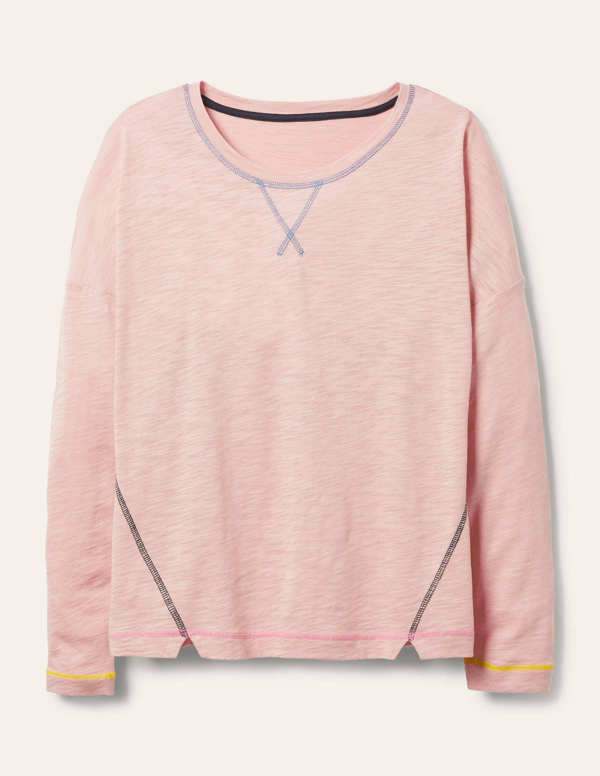 Contrast Stitch Jersey Top-Milkshake-5