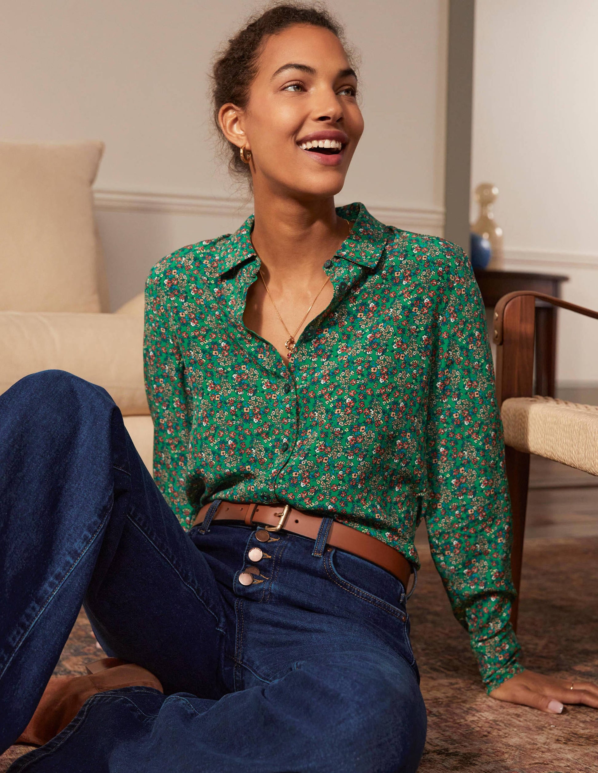 Silk Shirt-Sapling, Pretty Floral-4