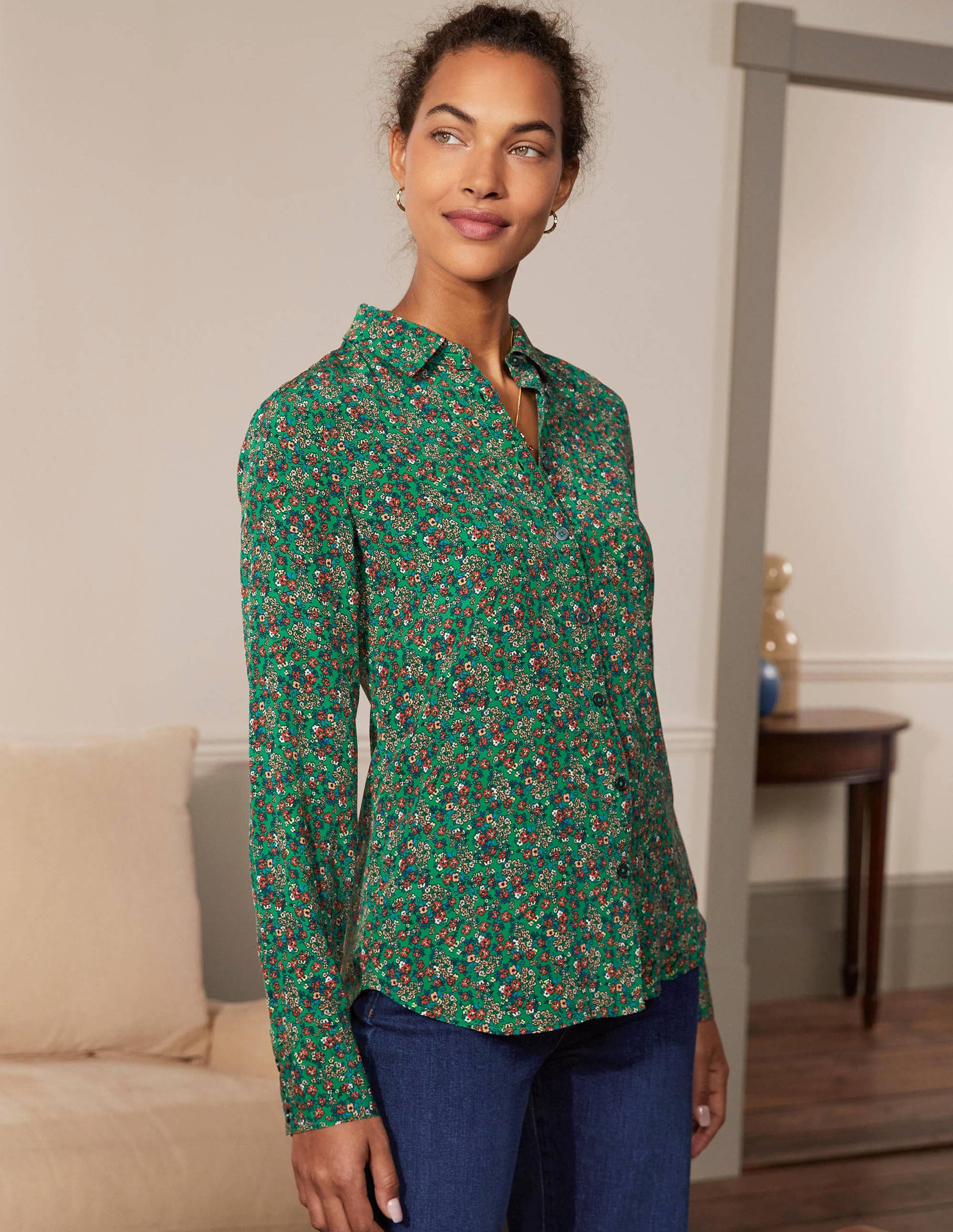 Silk Shirt-Sapling, Pretty Floral-3