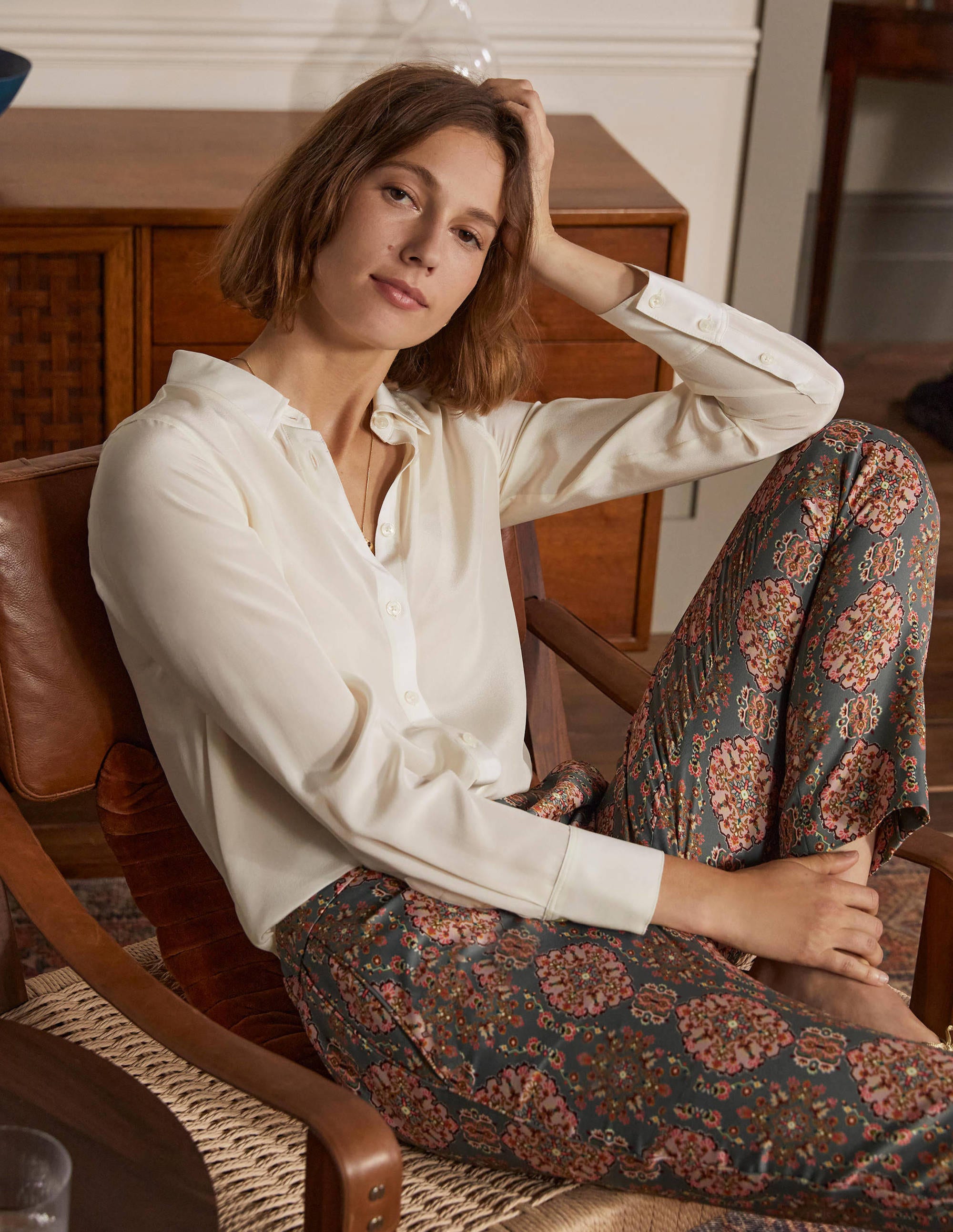 Silk Shirt-Ivory - Image 1