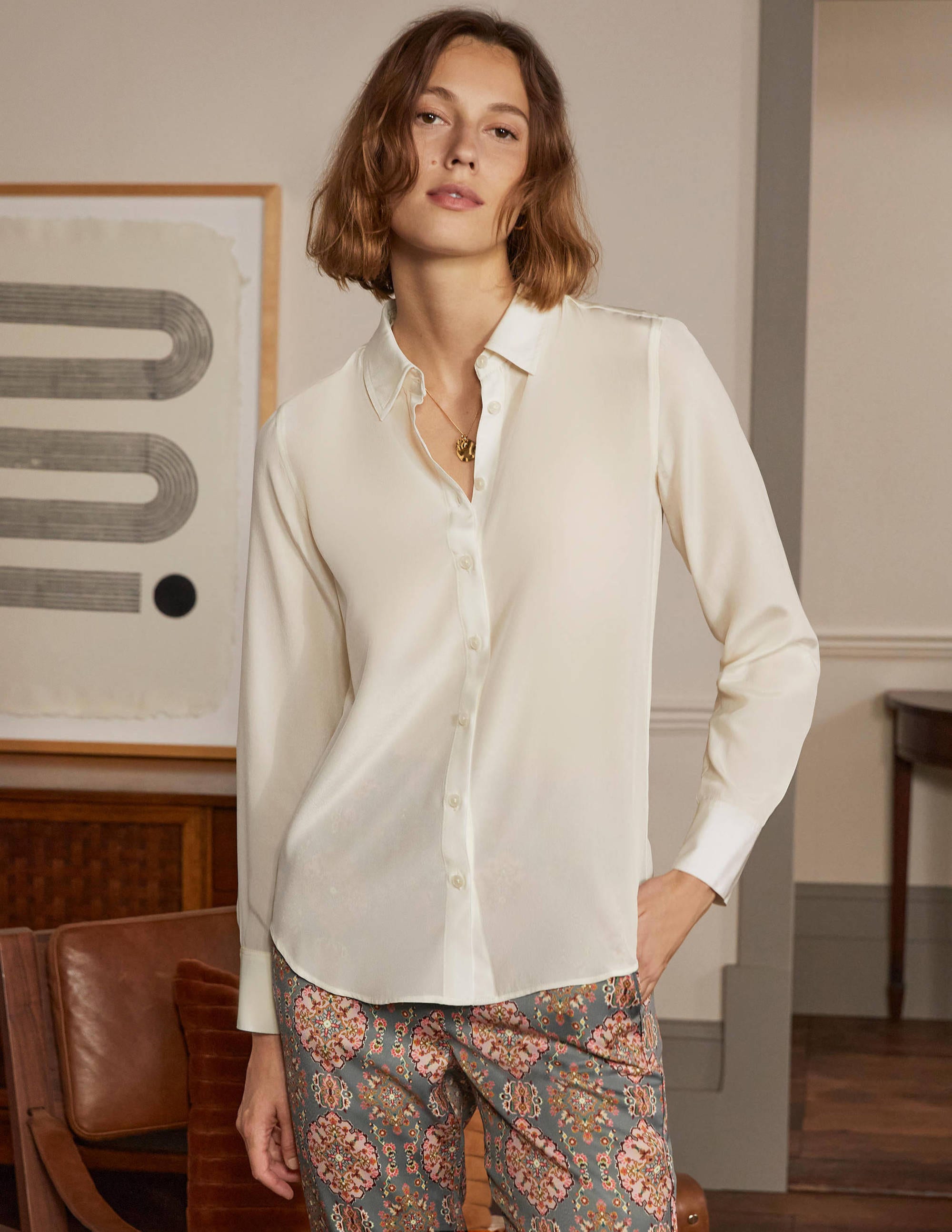 Silk Shirt-Ivory - Image 4