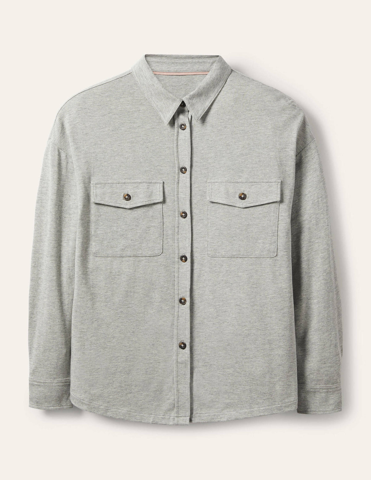 Relaxed Jersey Shirt-Grey Marl-5