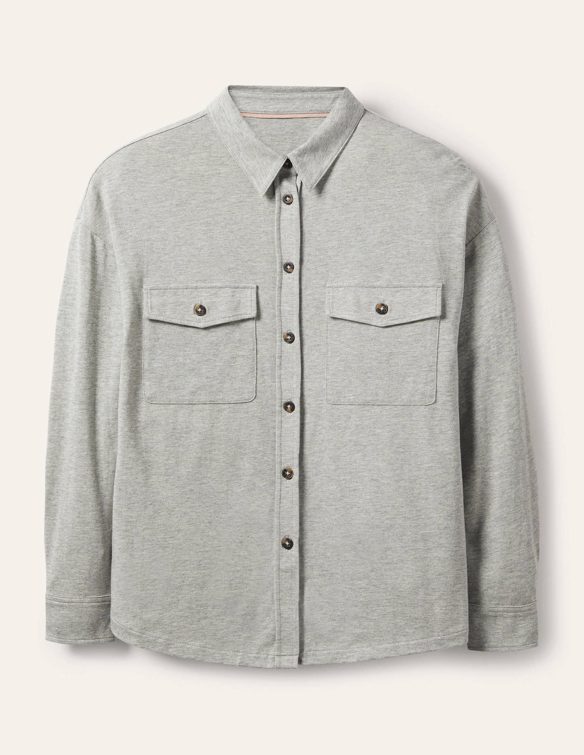 Relaxed Jersey Shirt-Grey Marl - Image 5