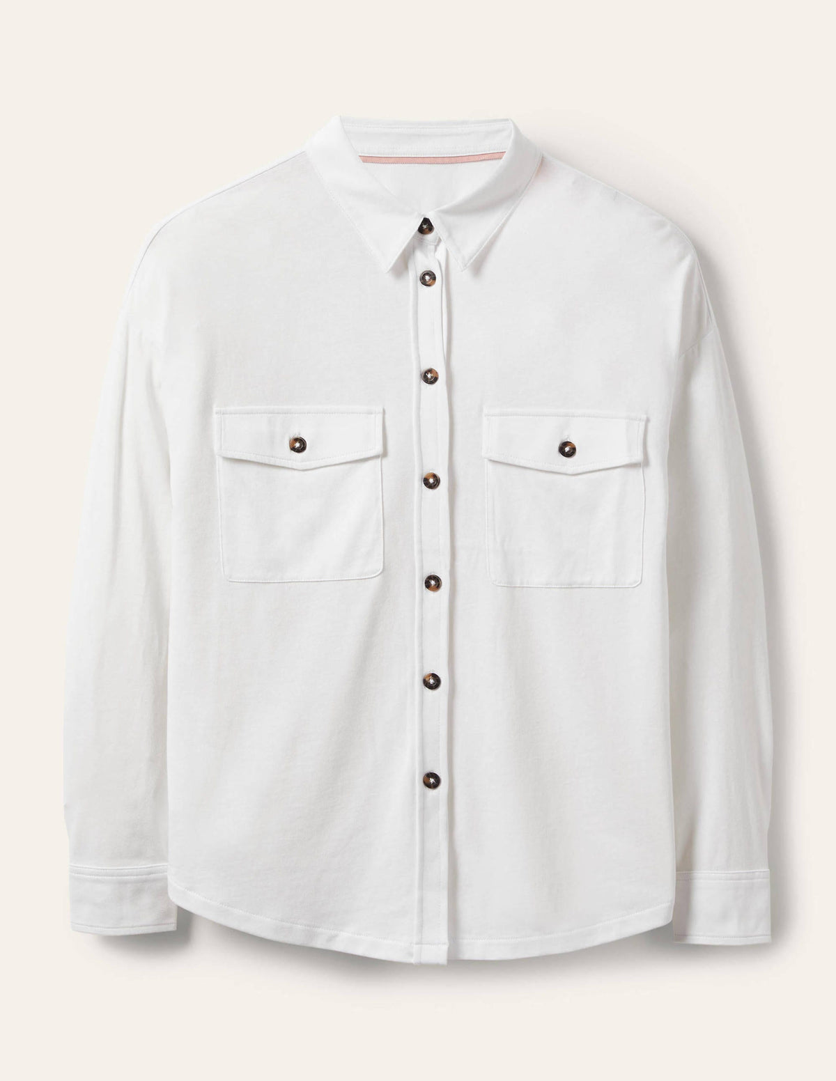 Relaxed Jersey Shirt-White - Image 5