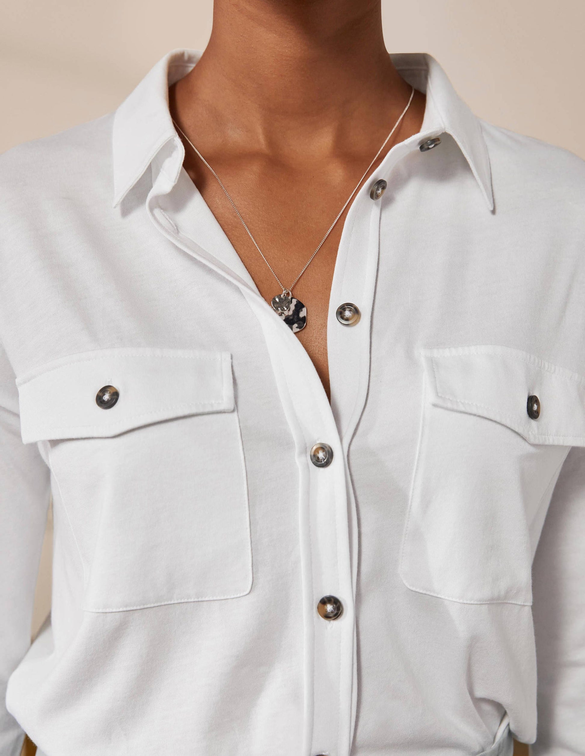 Relaxed Jersey Shirt-White-1