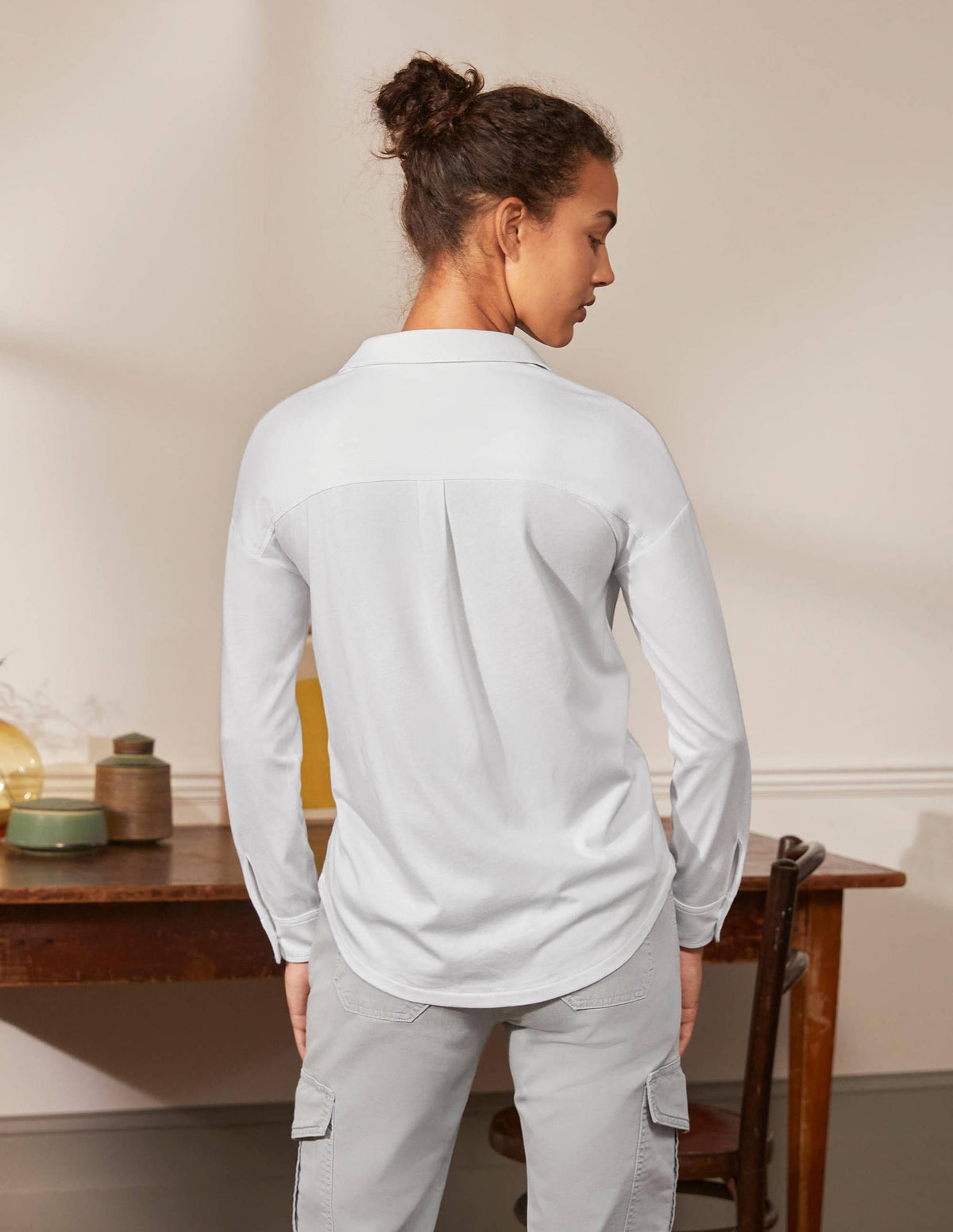 Relaxed Jersey Shirt-White - Image 2
