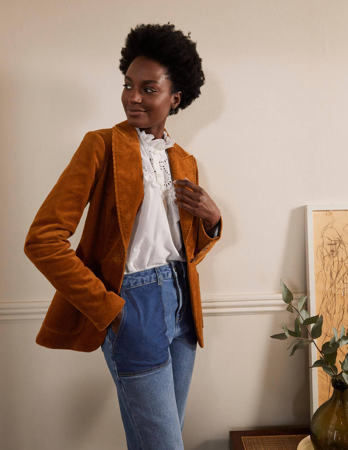 Victoria Cord Blazer-Ginger - Image 1