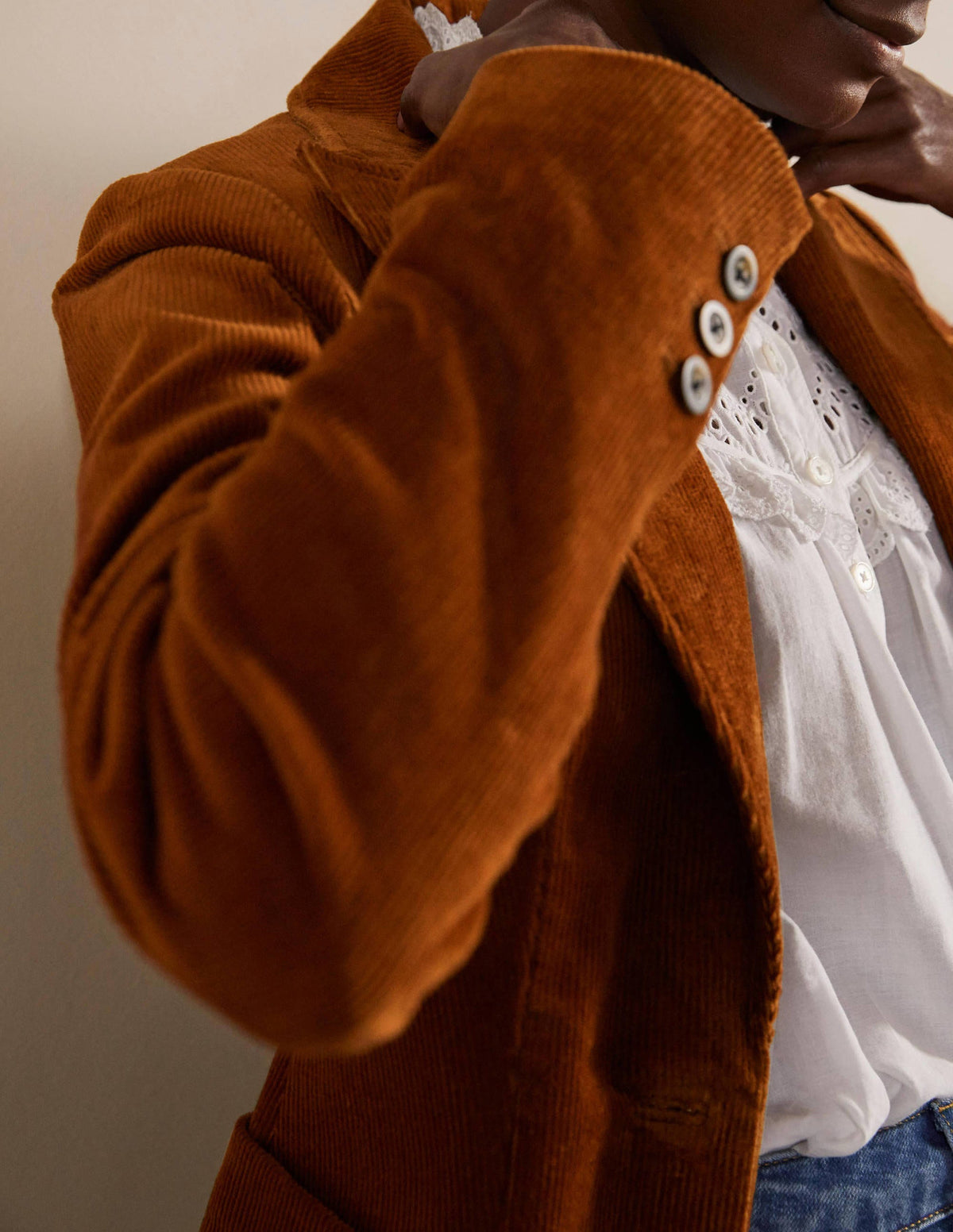 Victoria Cord Blazer-Ginger - Image 2
