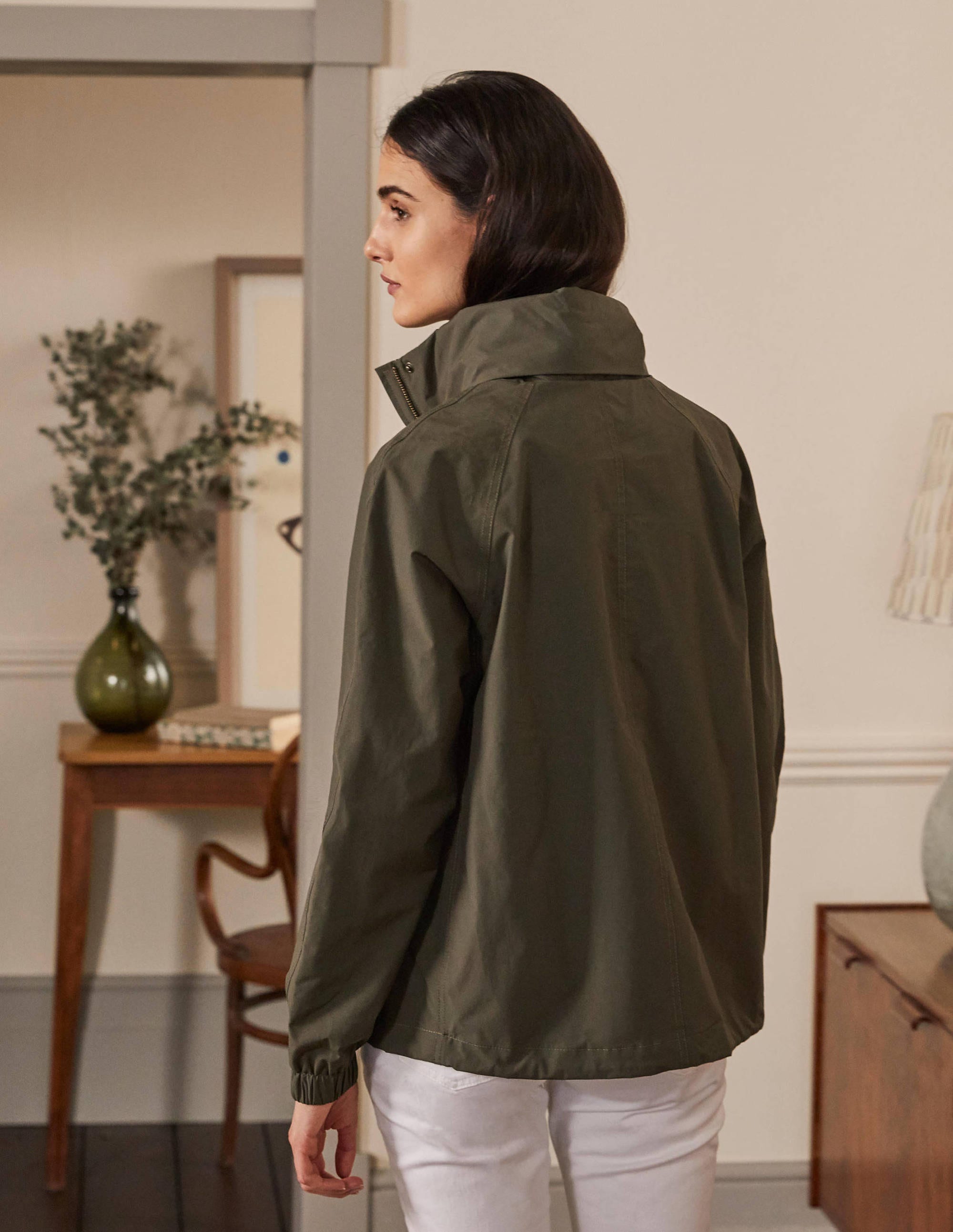 Waterproof Hooded Jacket-Khaki - Image 2