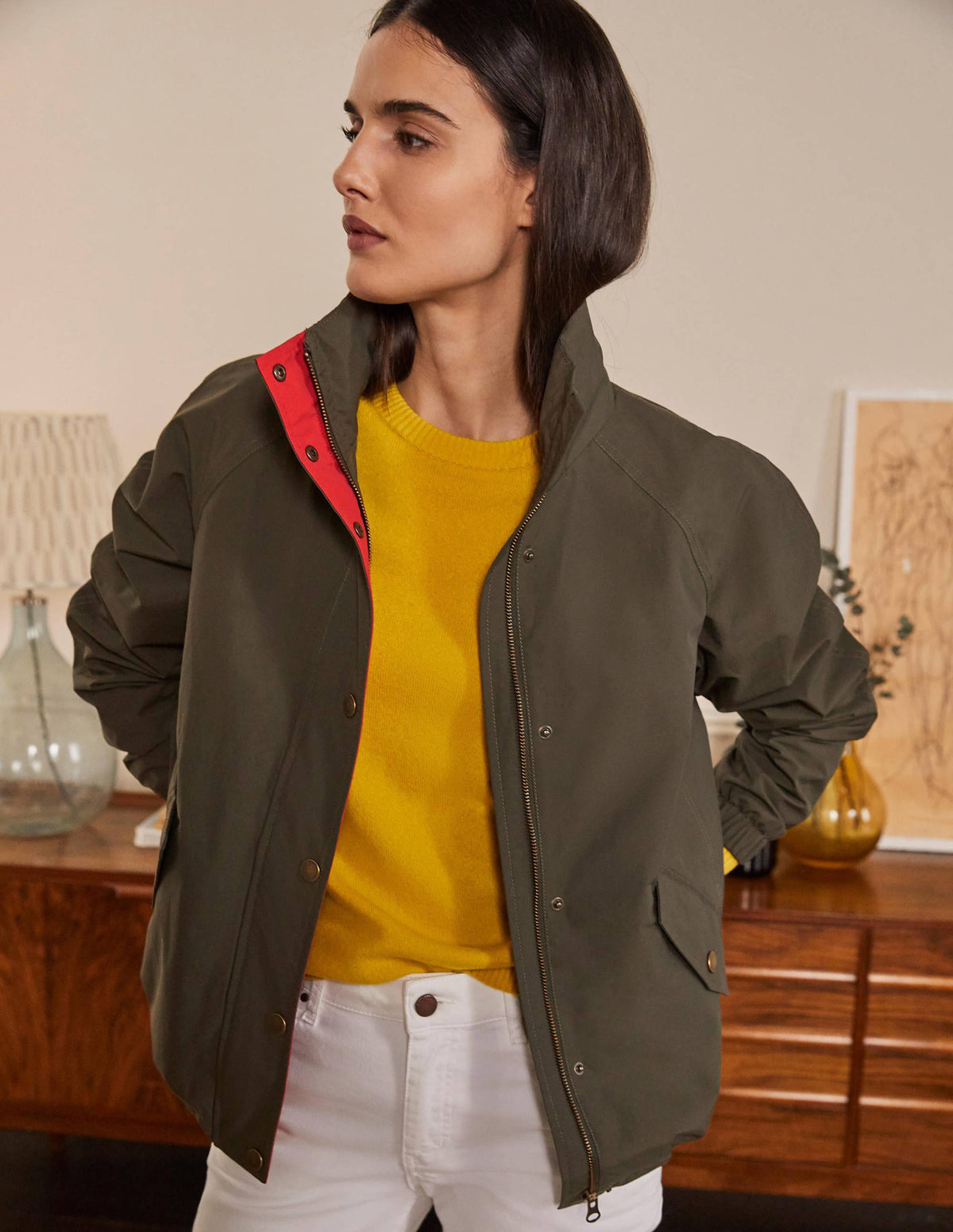 Waterproof Hooded Jacket-Khaki - Image 3