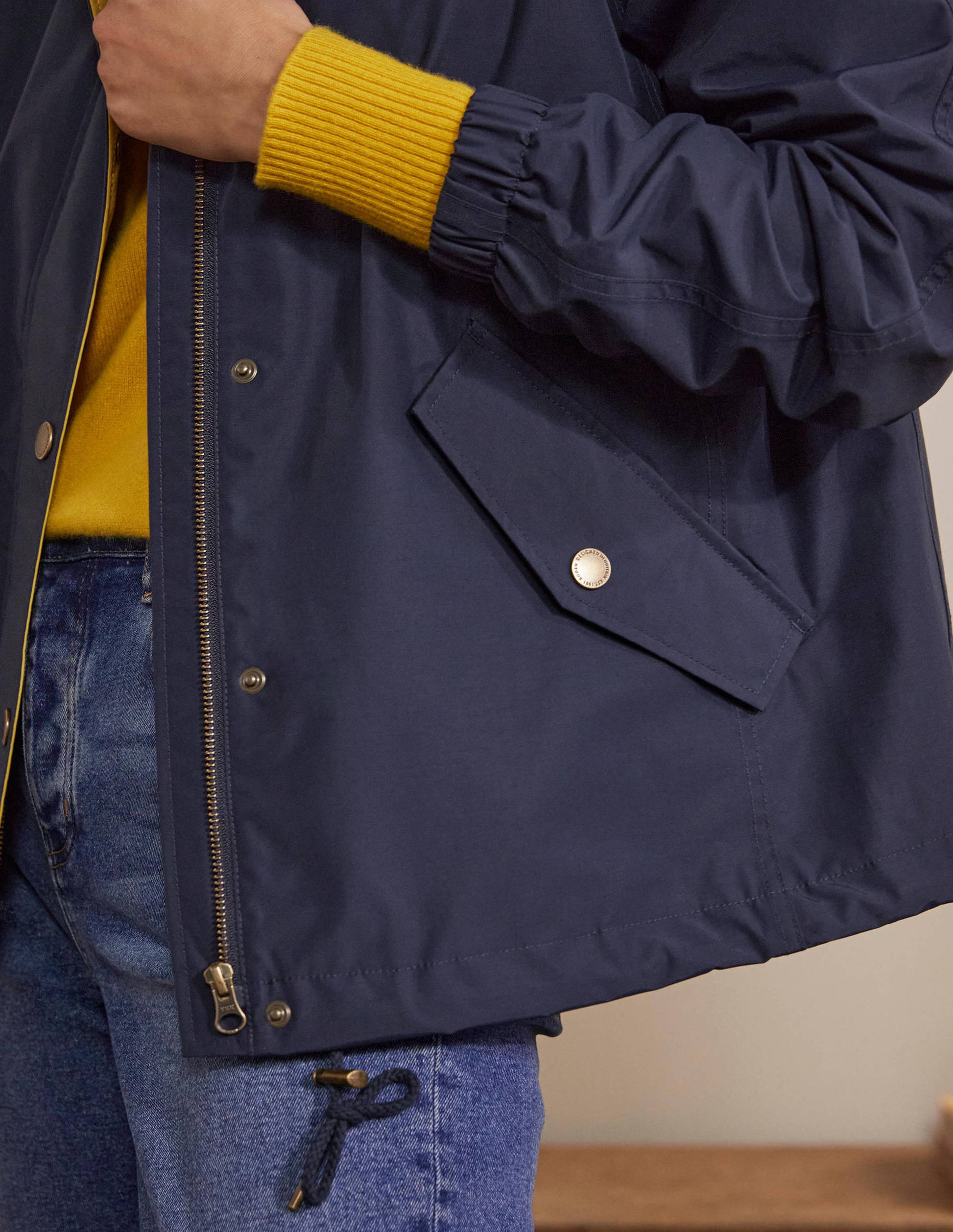 Waterproof Hooded Jacket-Navy-1