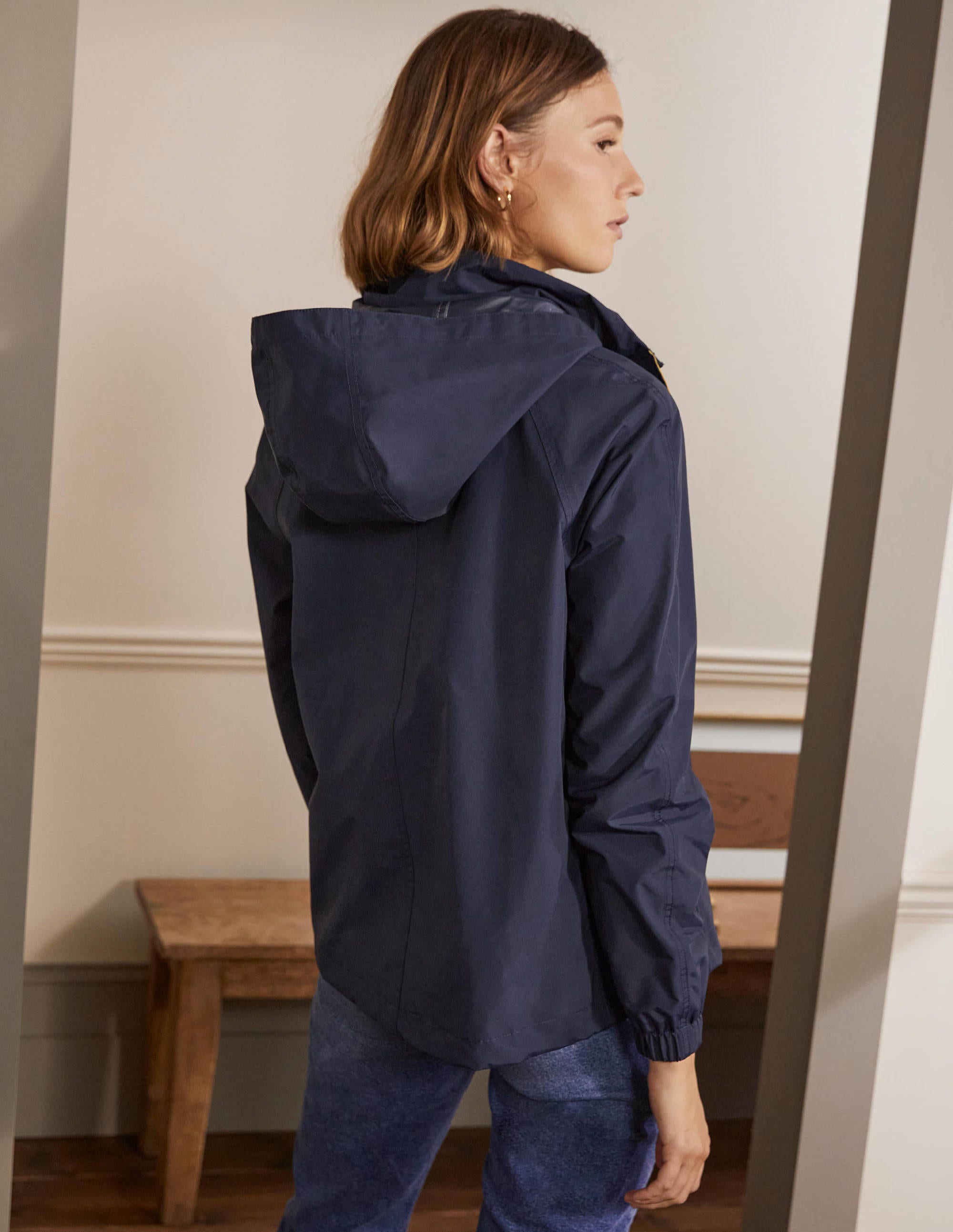 Waterproof Hooded Jacket-Navy - Image 2