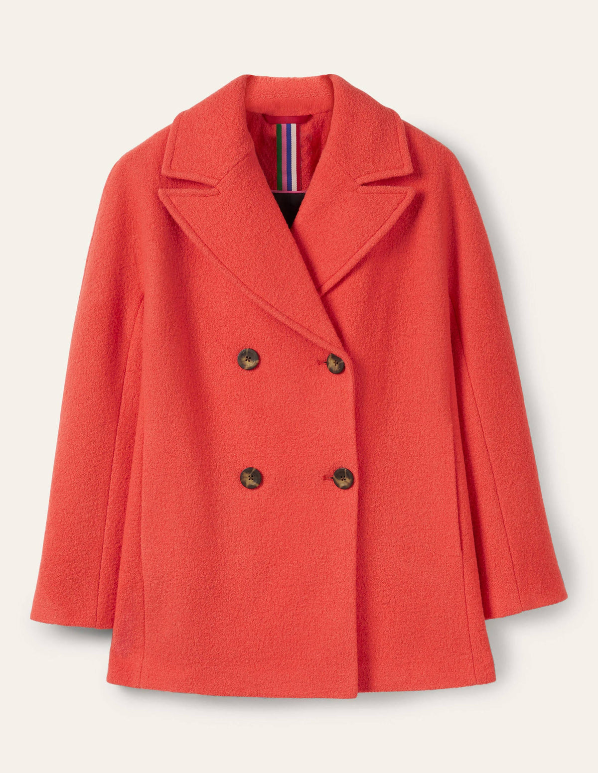 Textured Wool Car Coat-Cherry Red - Image 7