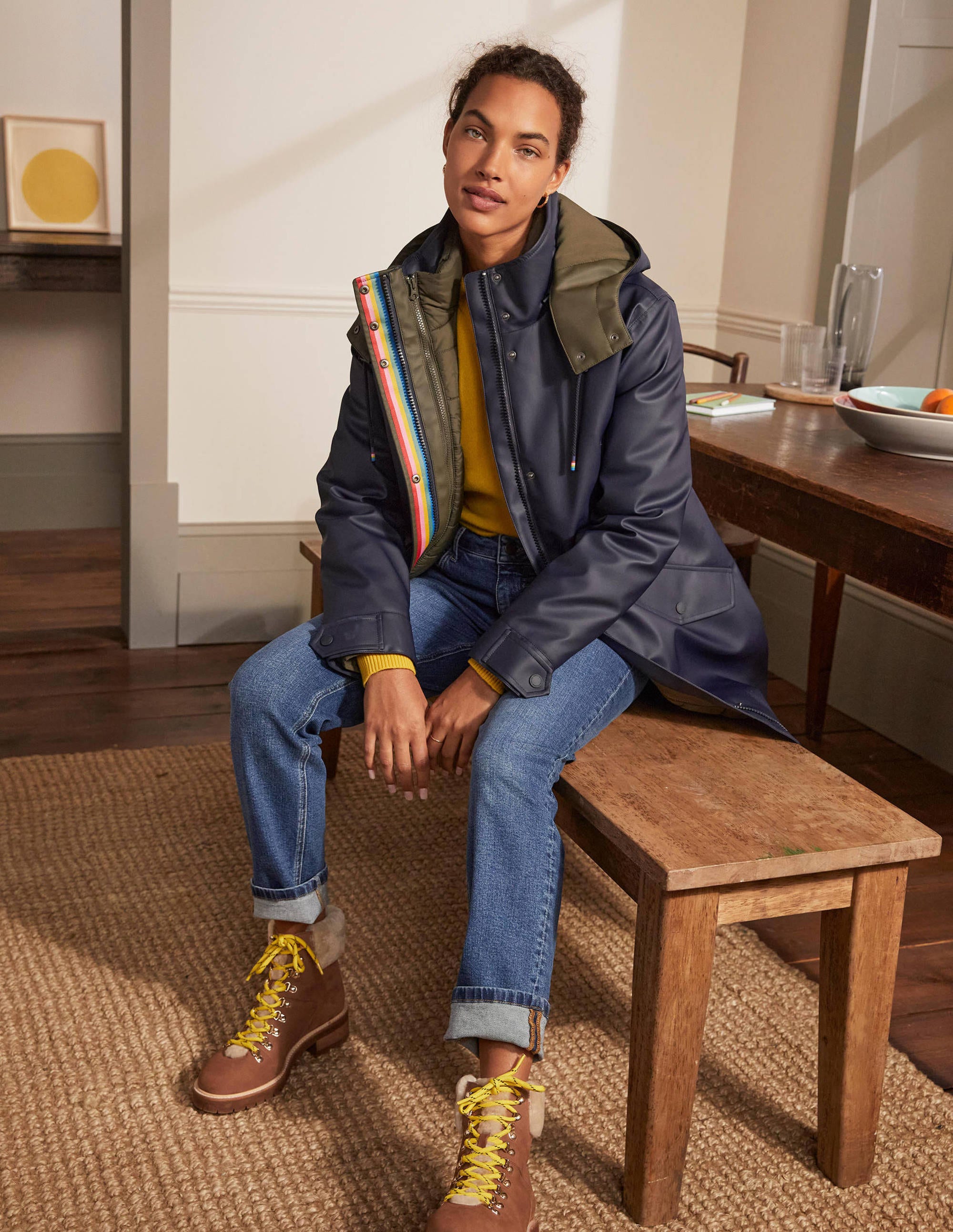 Bamburgh Raincoat-Navy/Khaki - Image 6