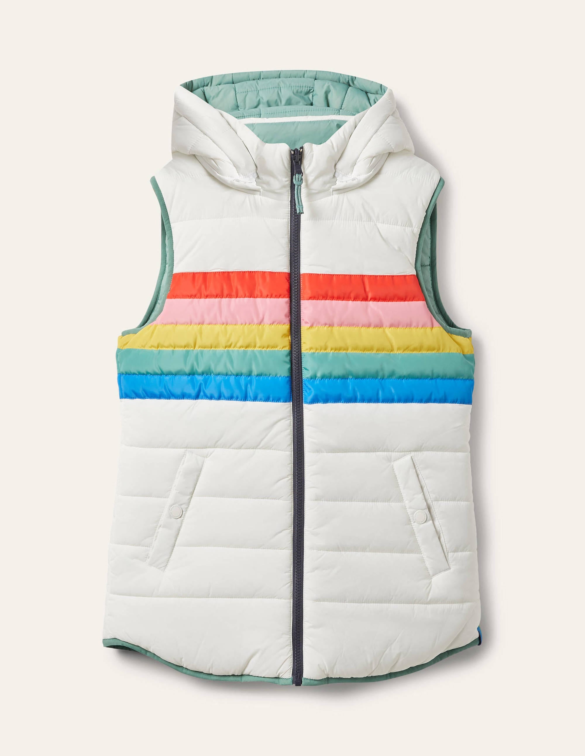 Reversible Lightweight Vest-Ivory Stripe - Image 5