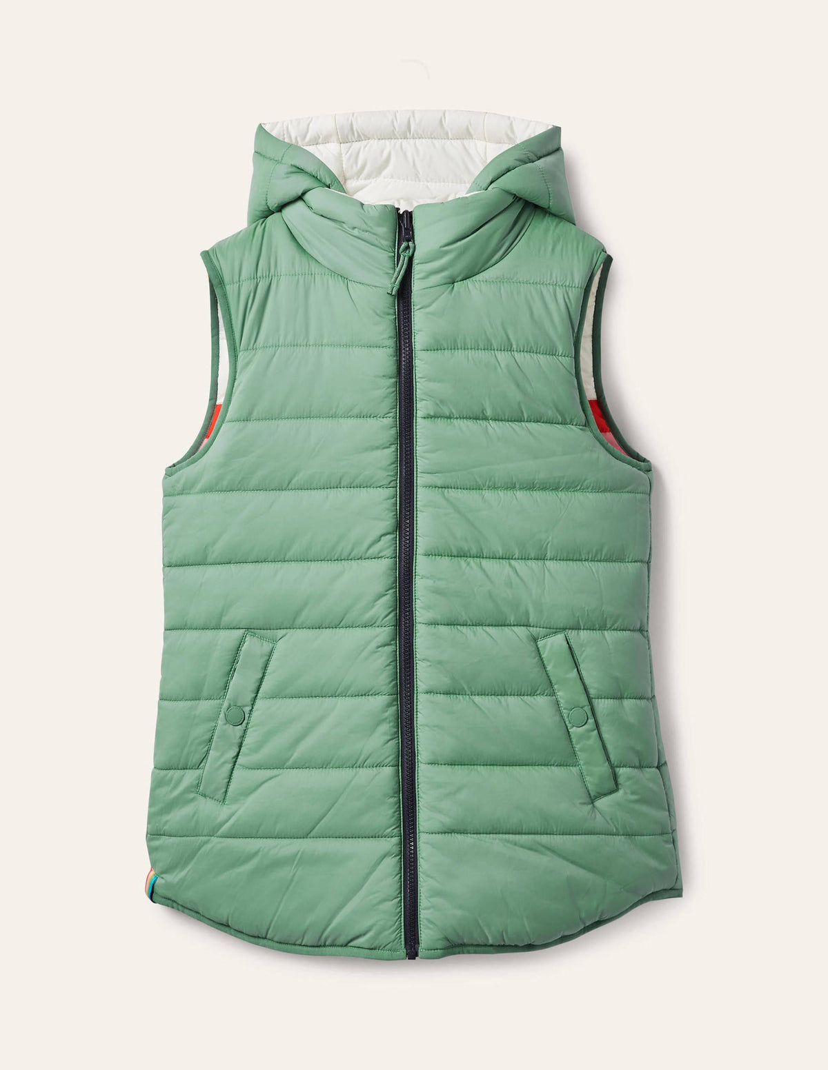 Reversible Lightweight Vest-Ivory Stripe - Image 7