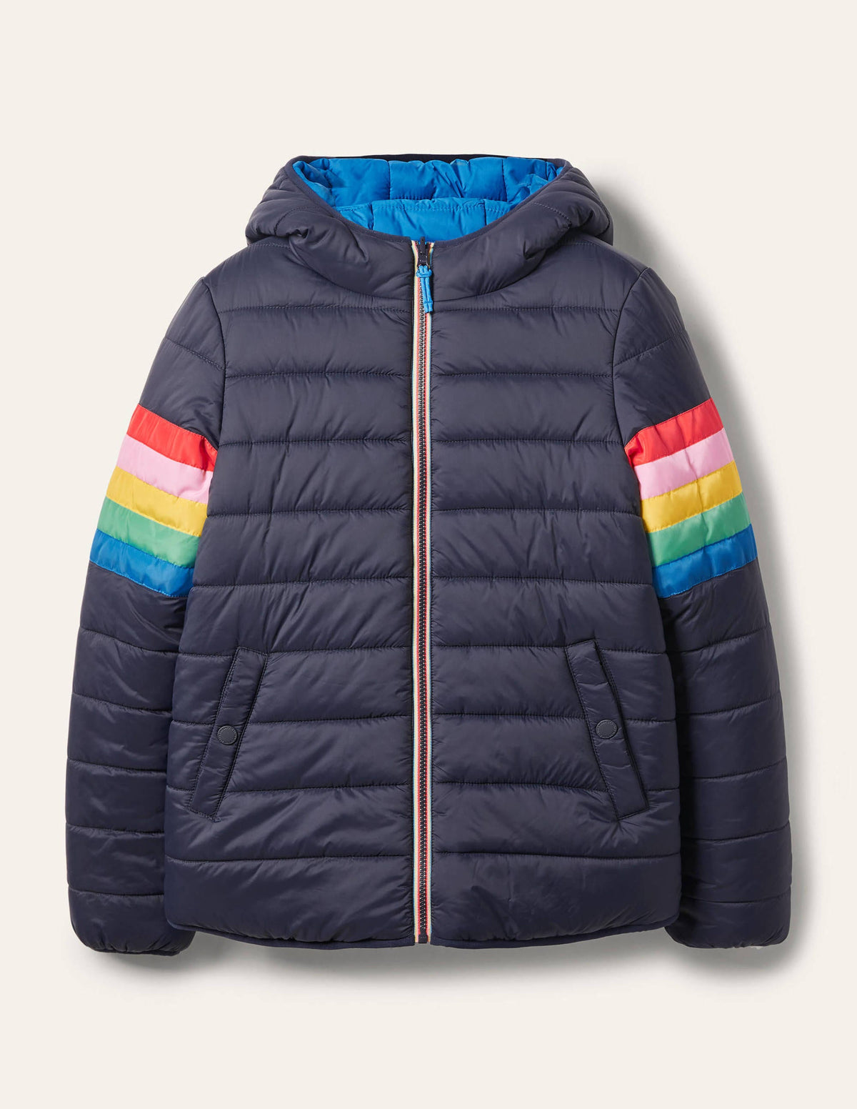 Reversible Puffer Jacket-Navy Stripe/Moroccan Blue-5