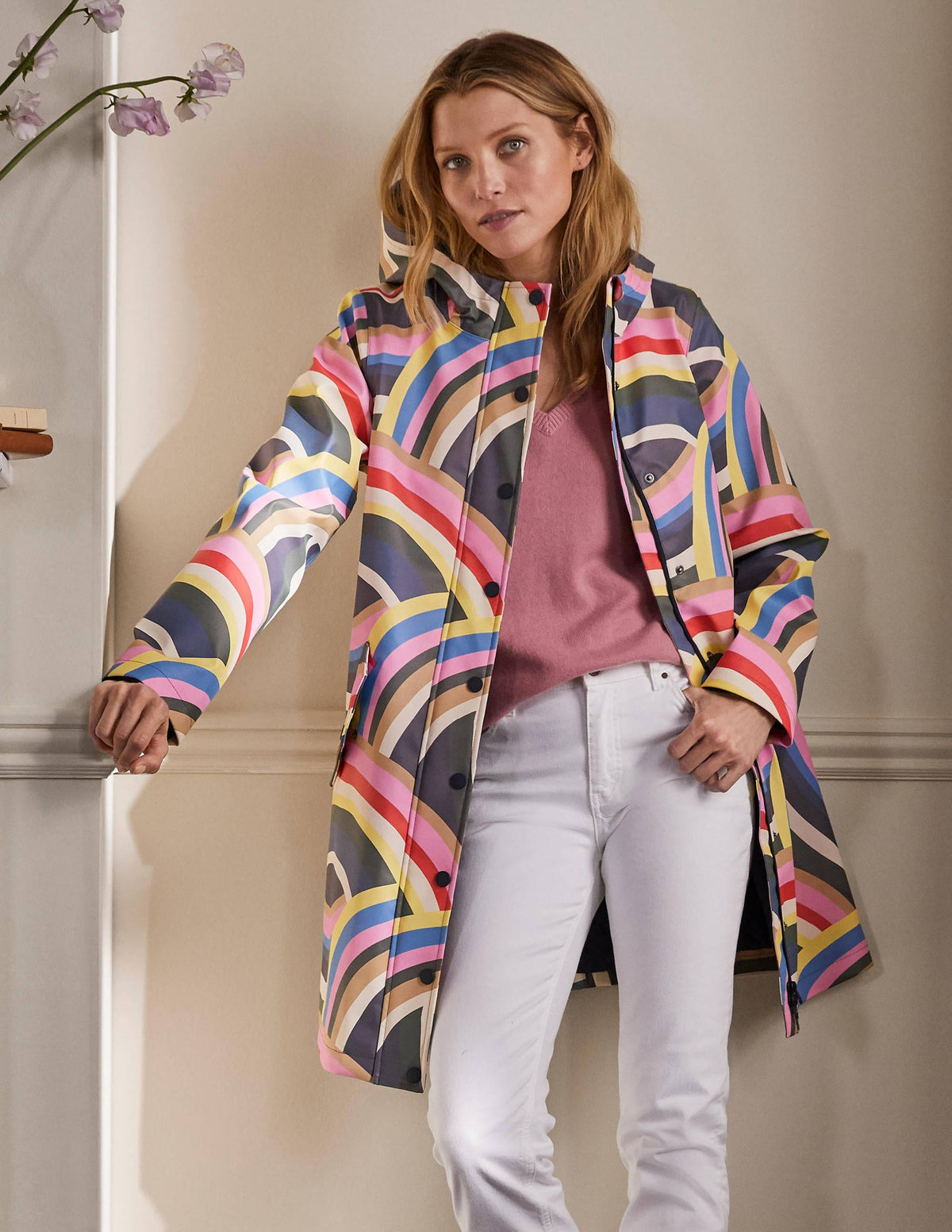 Morris Waterproof Mac-Navy, Midnight, Abstract Rbow - Image 5