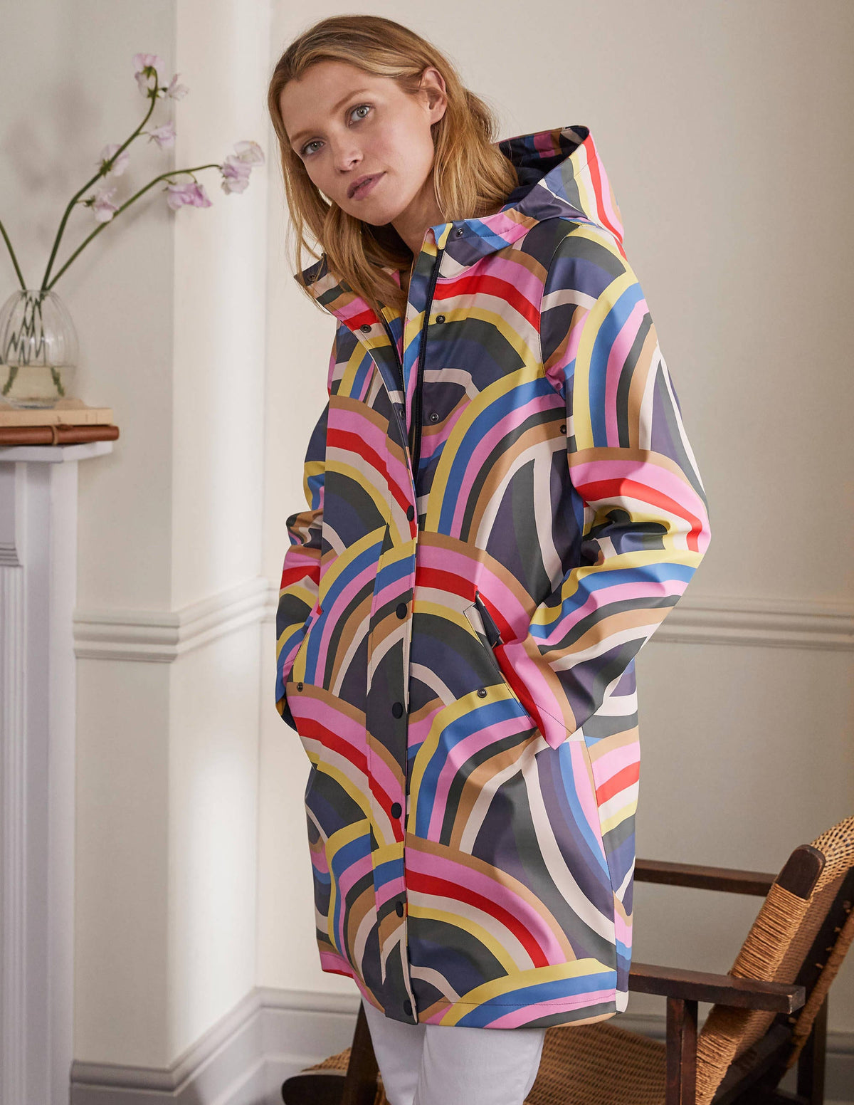 Morris Waterproof Mac-Navy, Midnight, Abstract Rbow - Image 4