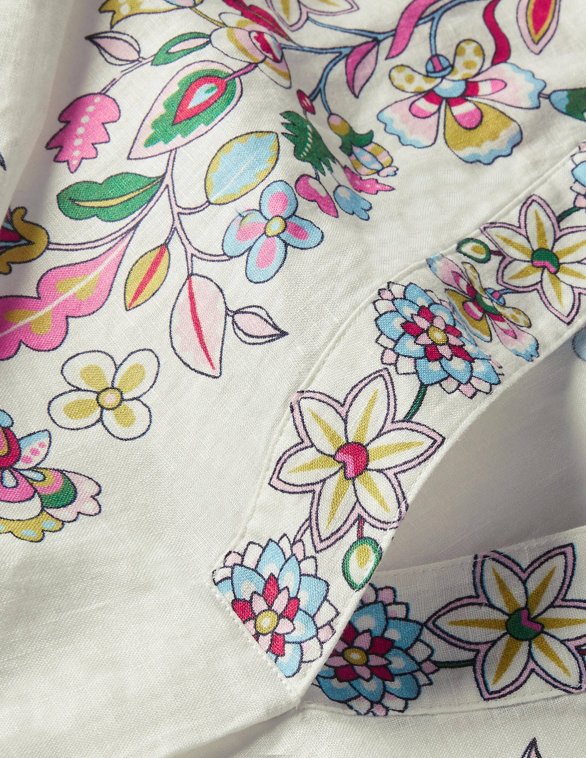 Hannah Linen Shirt-Ivory, Kaleidoscopic Floral - Image 6