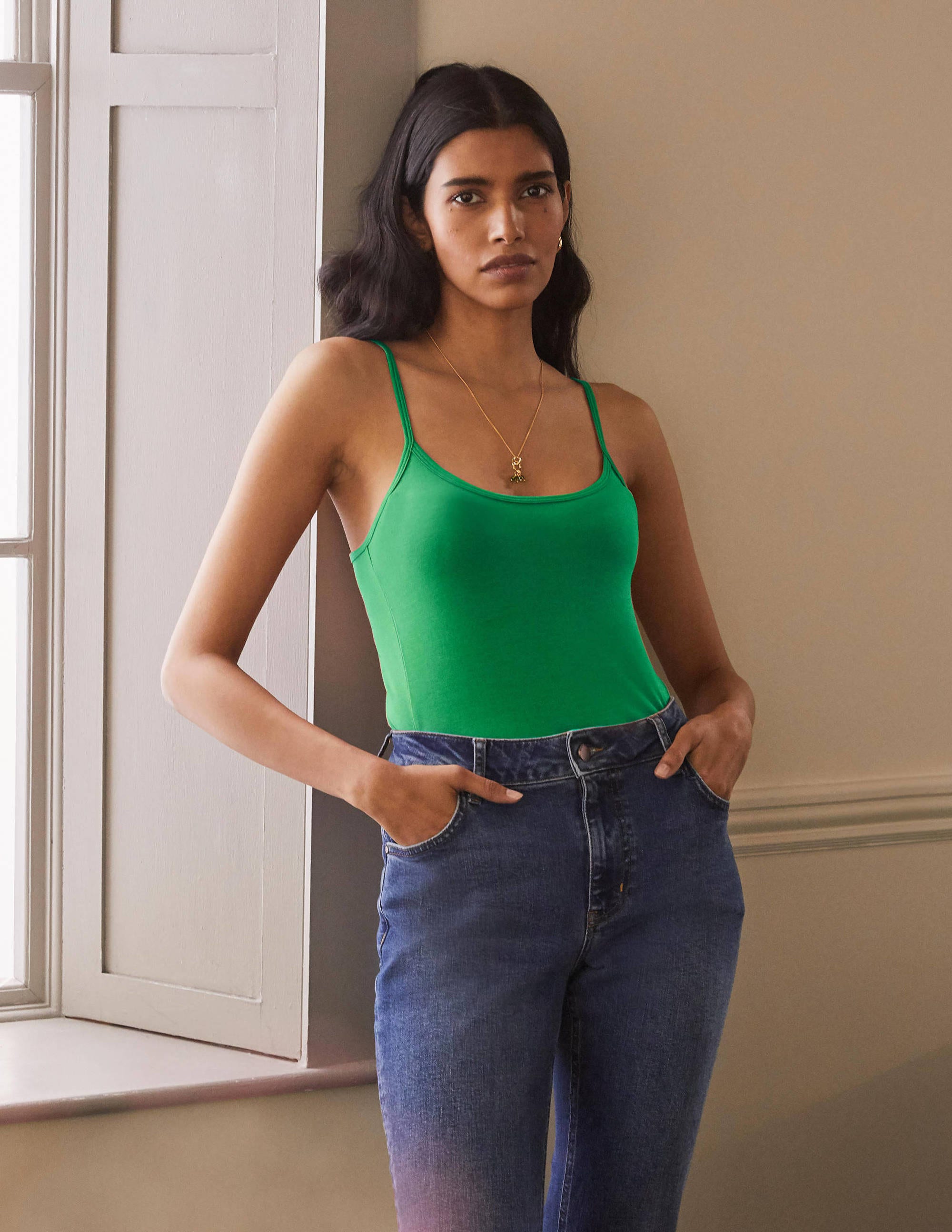 Plain Cami Top-Leafy Green - Image 3