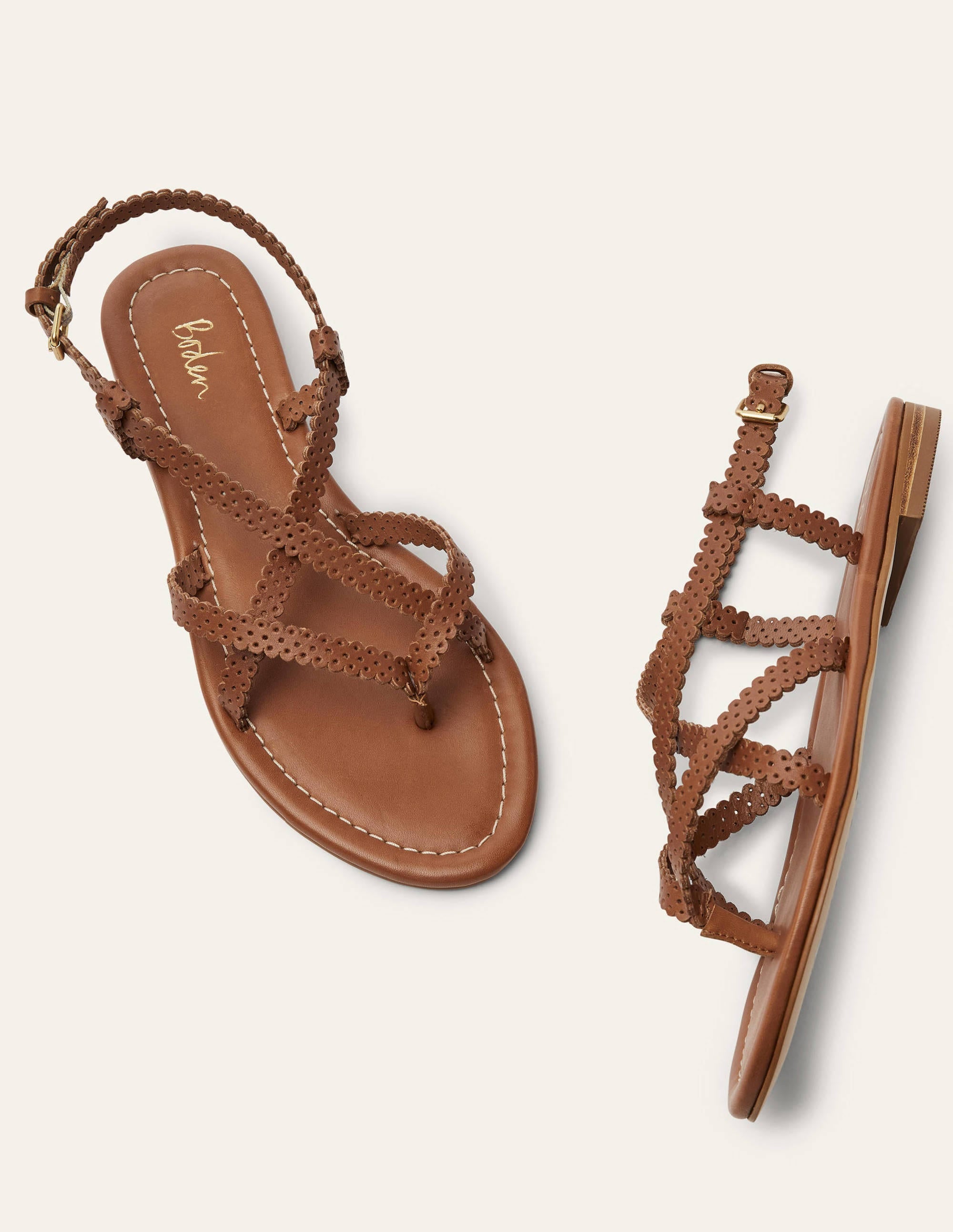 Deborah Strappy Sandals-Tan - Image 1