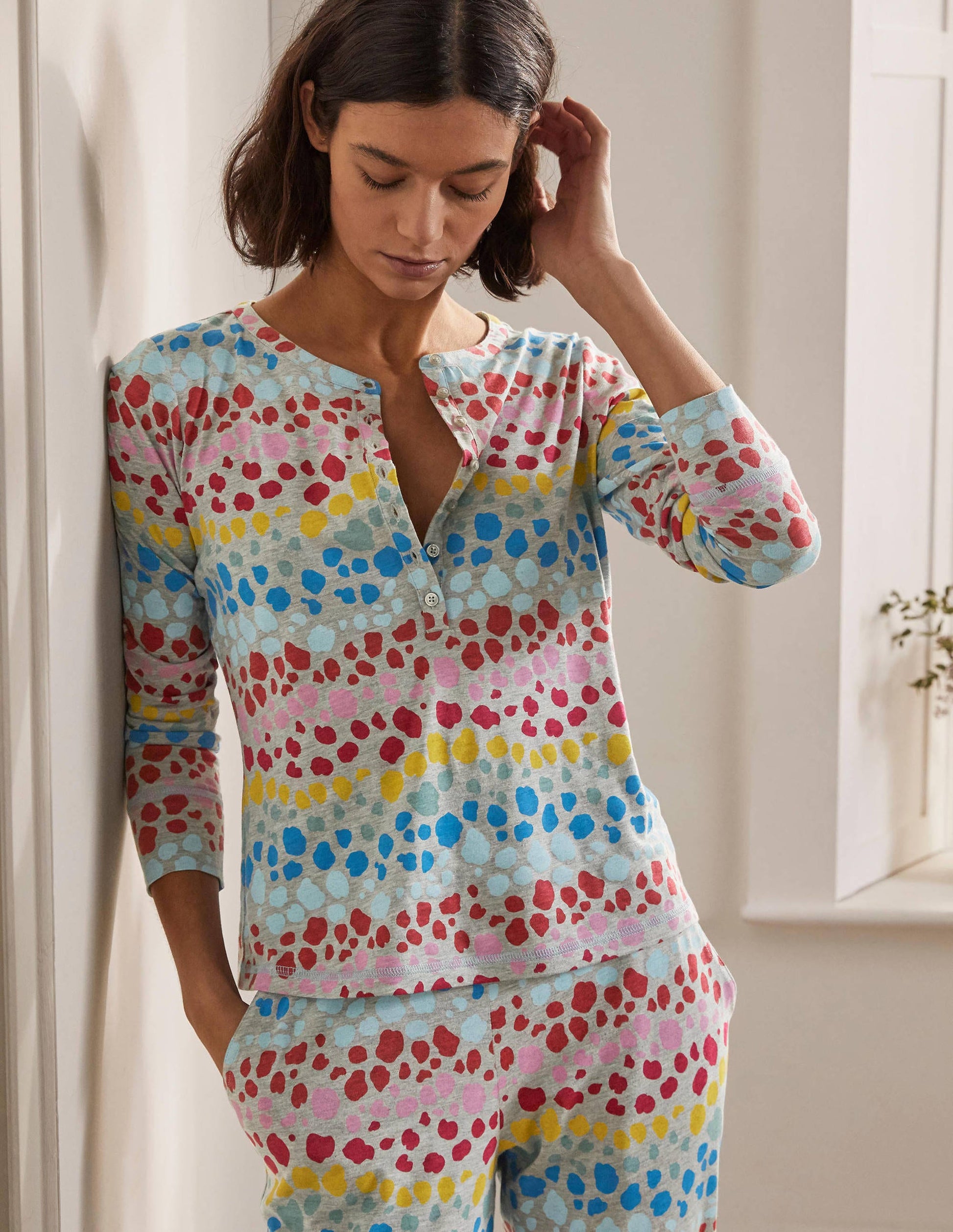 Alba Jersey Pajama Top-Multi Rainbow Leopard-1