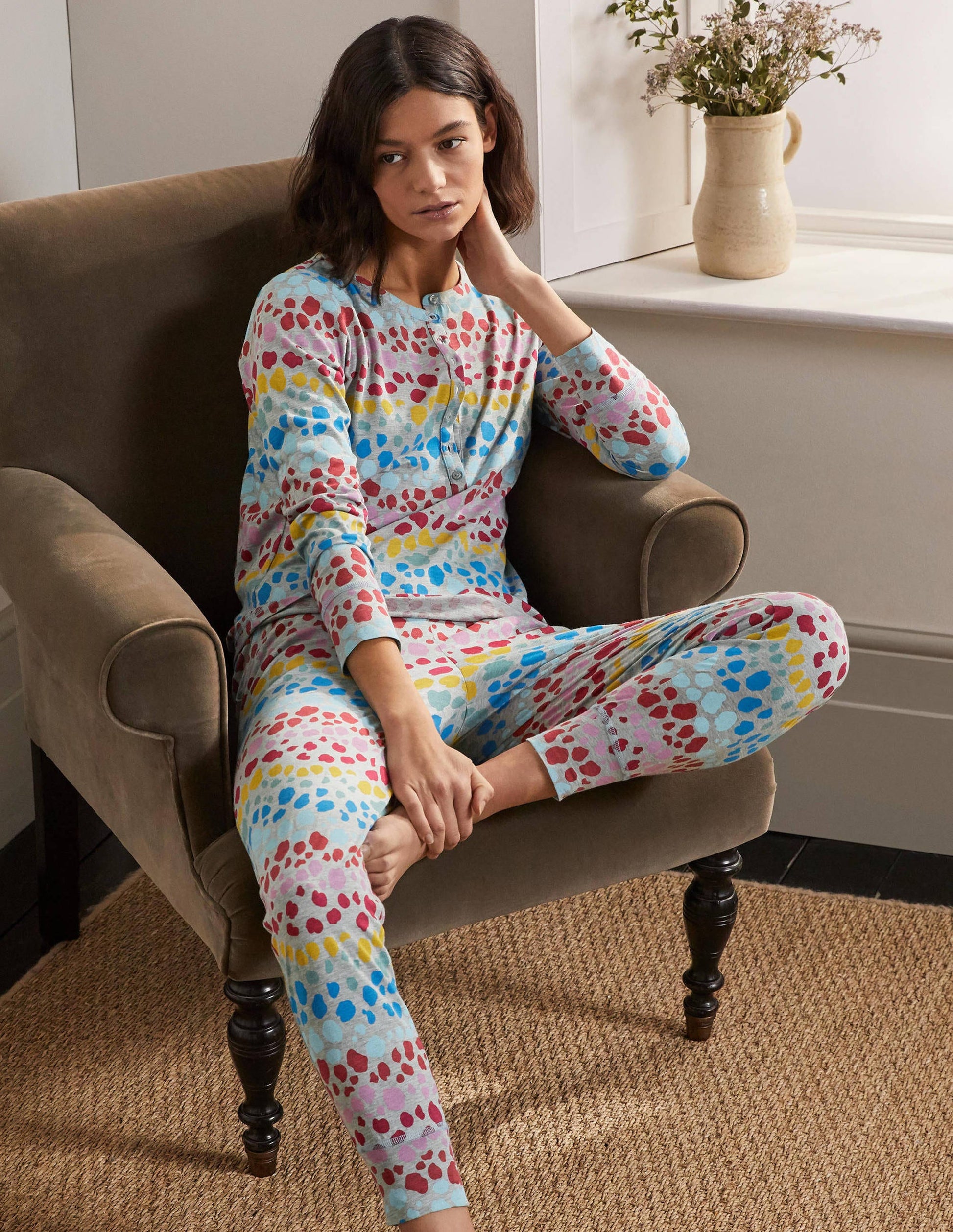 Alba Jersey Pajama Top-Multi Rainbow Leopard-2