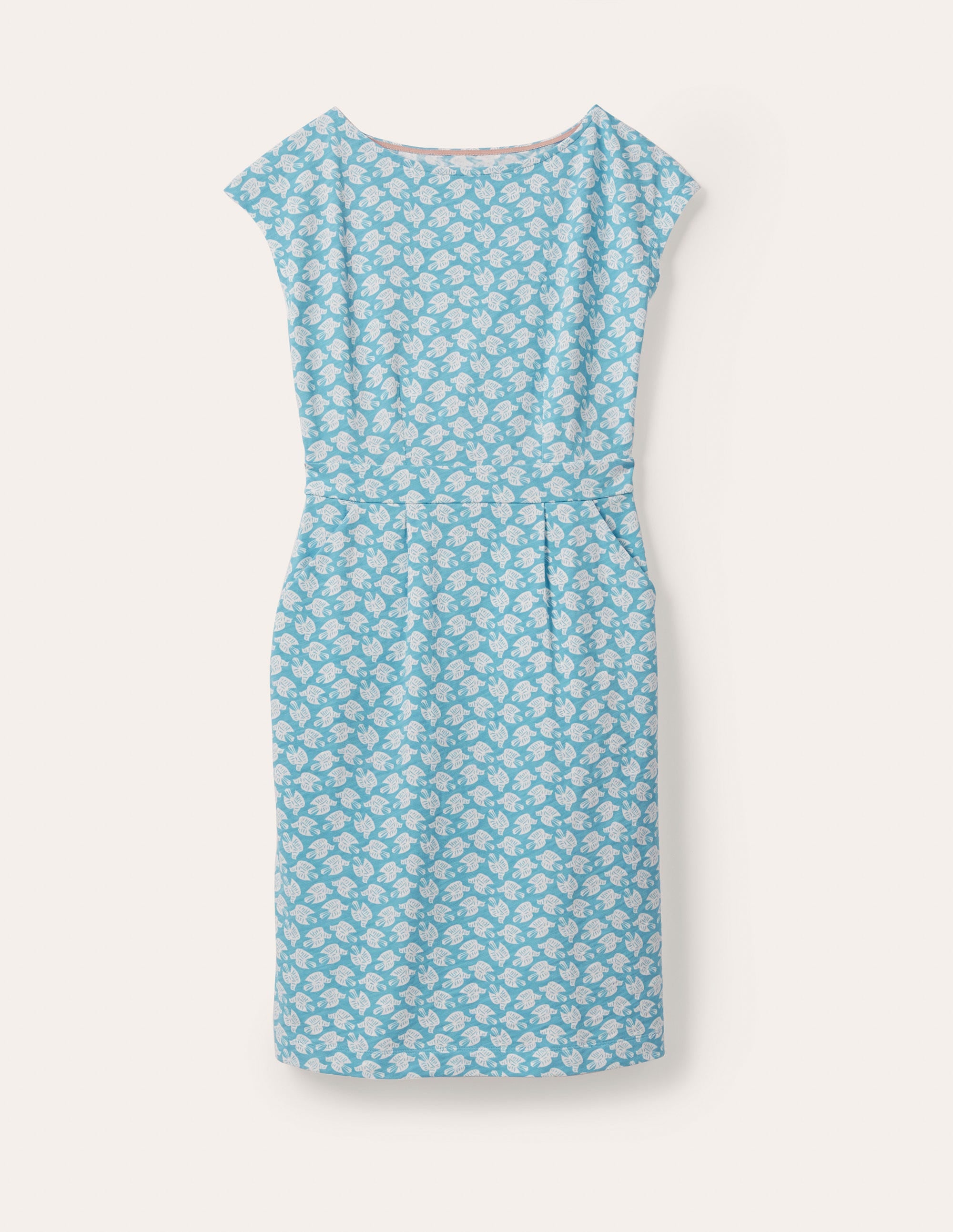 Florrie Jersey Dress-Dawn Blue, Bird Tile - Image 6