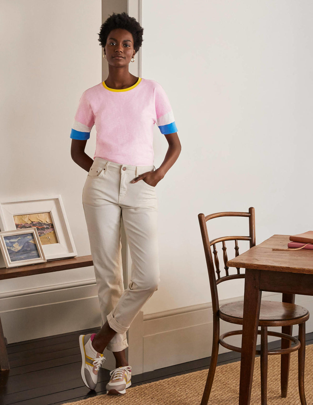 Clarissa Jersey T-shirt-Soft Peony-2