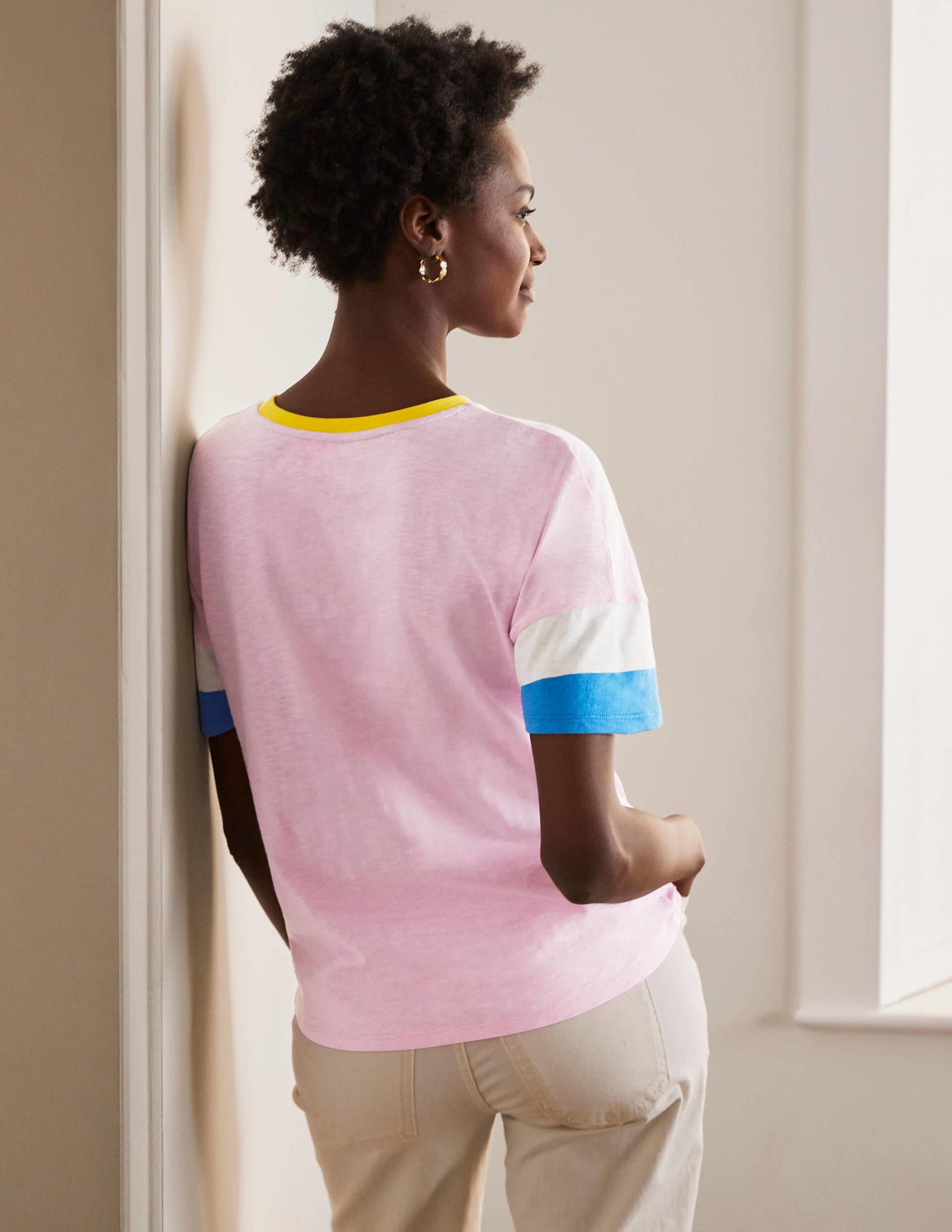 Clarissa Jersey T-shirt-Soft Peony - Image 3