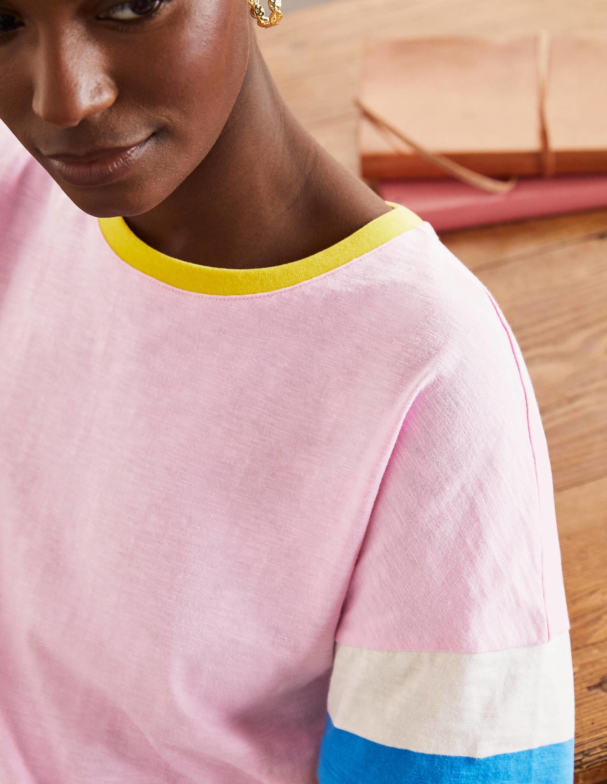 Clarissa Jersey T-shirt-Soft Peony - Image 4