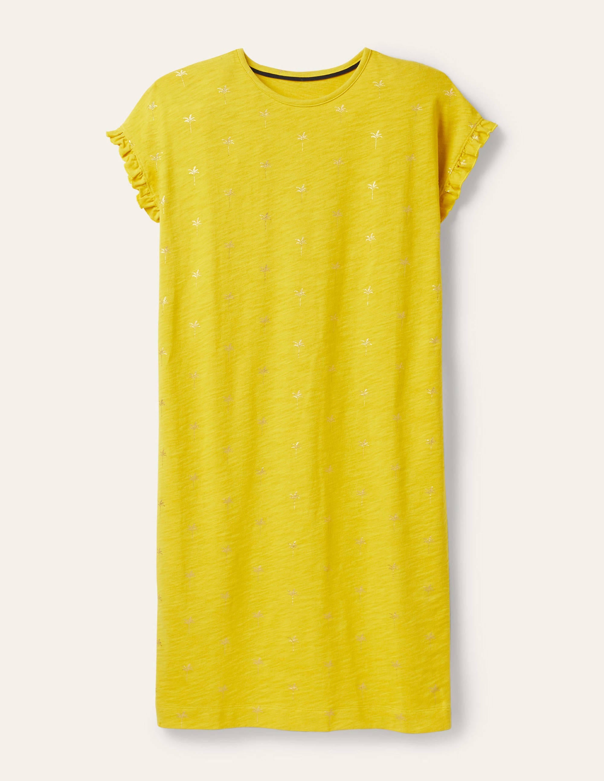 Faye Jersey T-shirt Dress-Daffodil, Rainforest Stamp - Image 5
